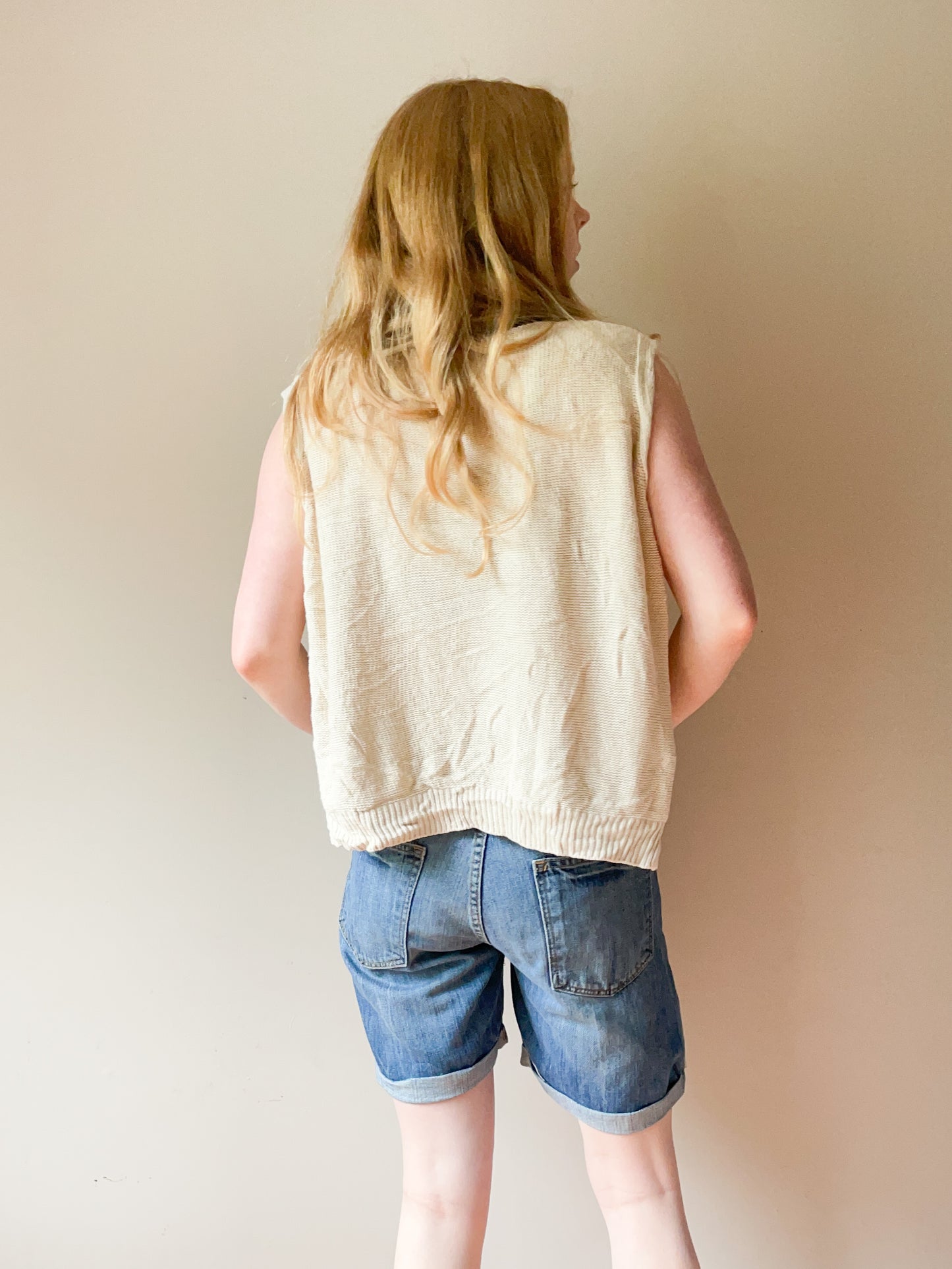 L.O.G.G. Distressed Mid Rise Cuffed Cotton Denim Shorts - Size 27