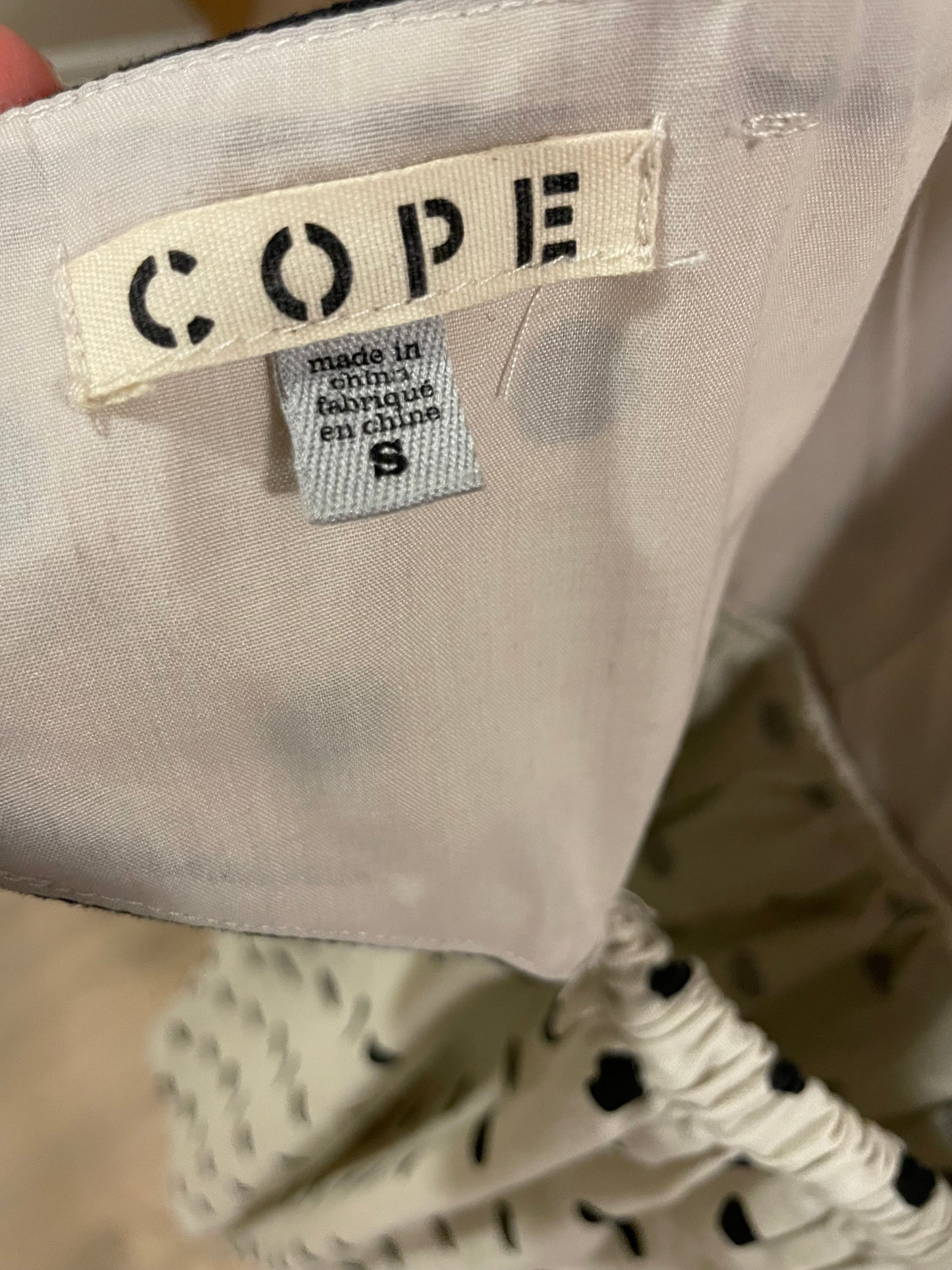 COPE Polka Dot Linen-Blend Dress – Size Small