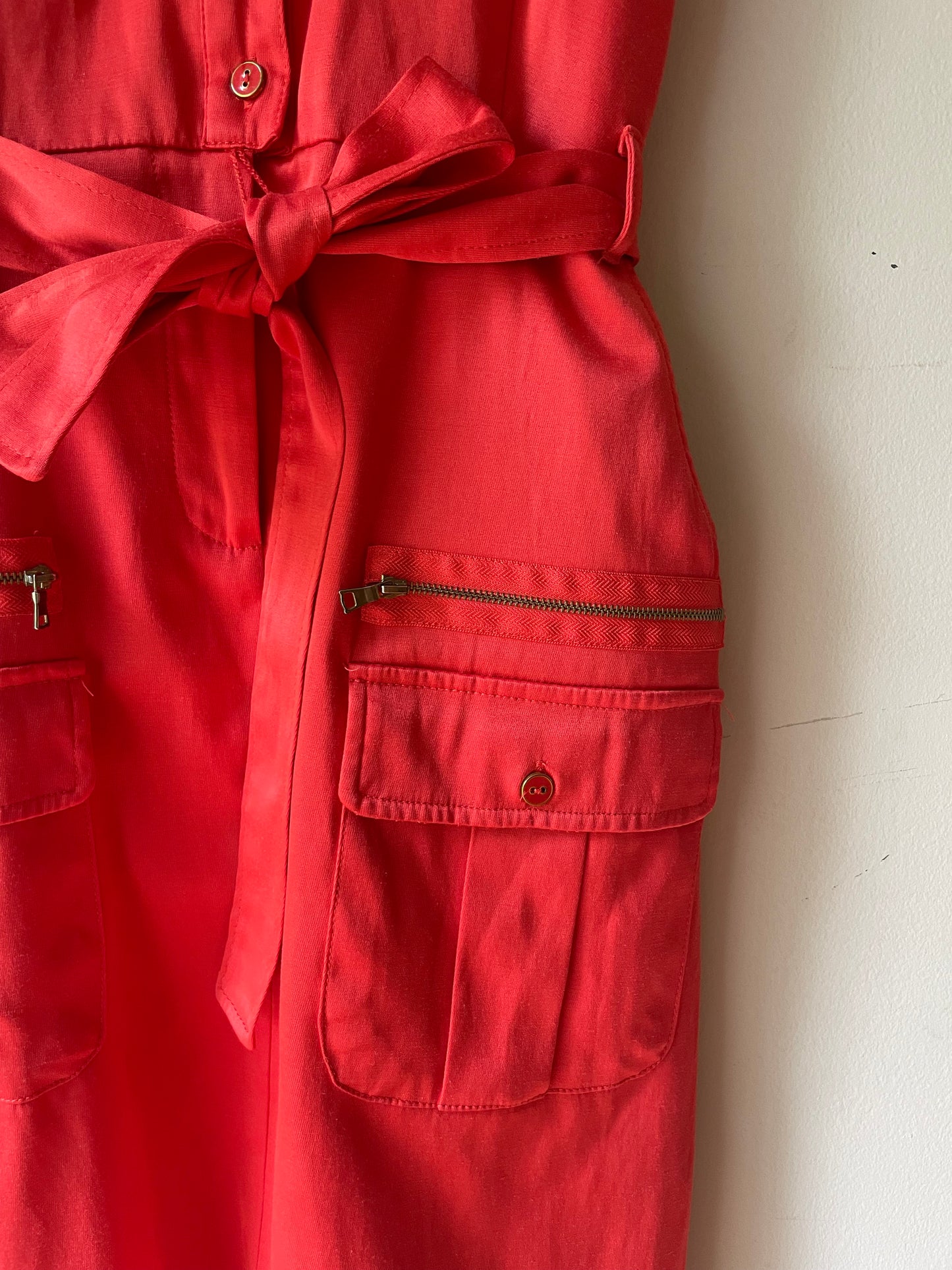 Sharagano Red Utility Belted Sleeveless Dress – Size 10