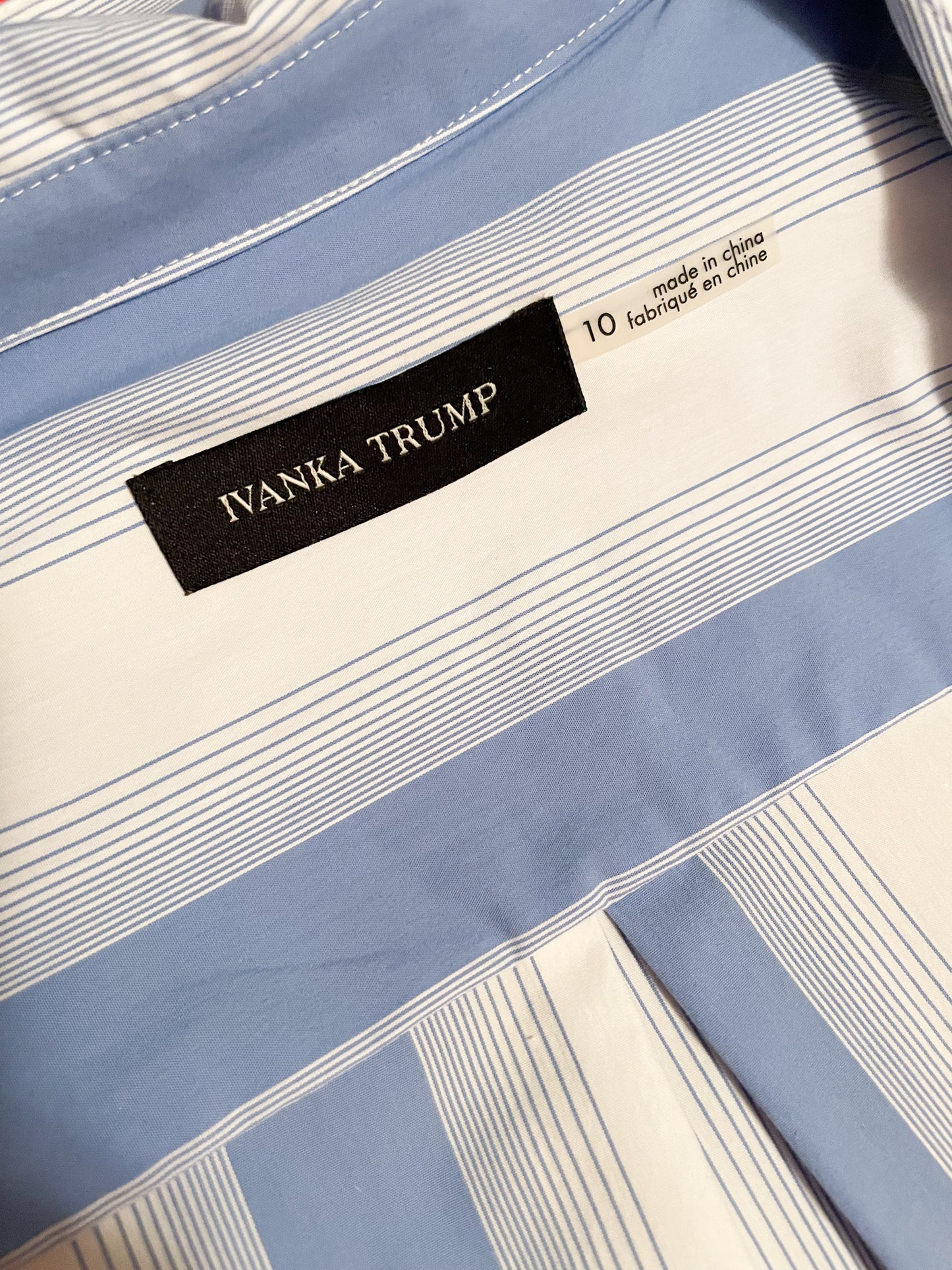 Ivanka Trump Blue & White Striped Fit-and-Flare Wrap Dress NWT - Size 10