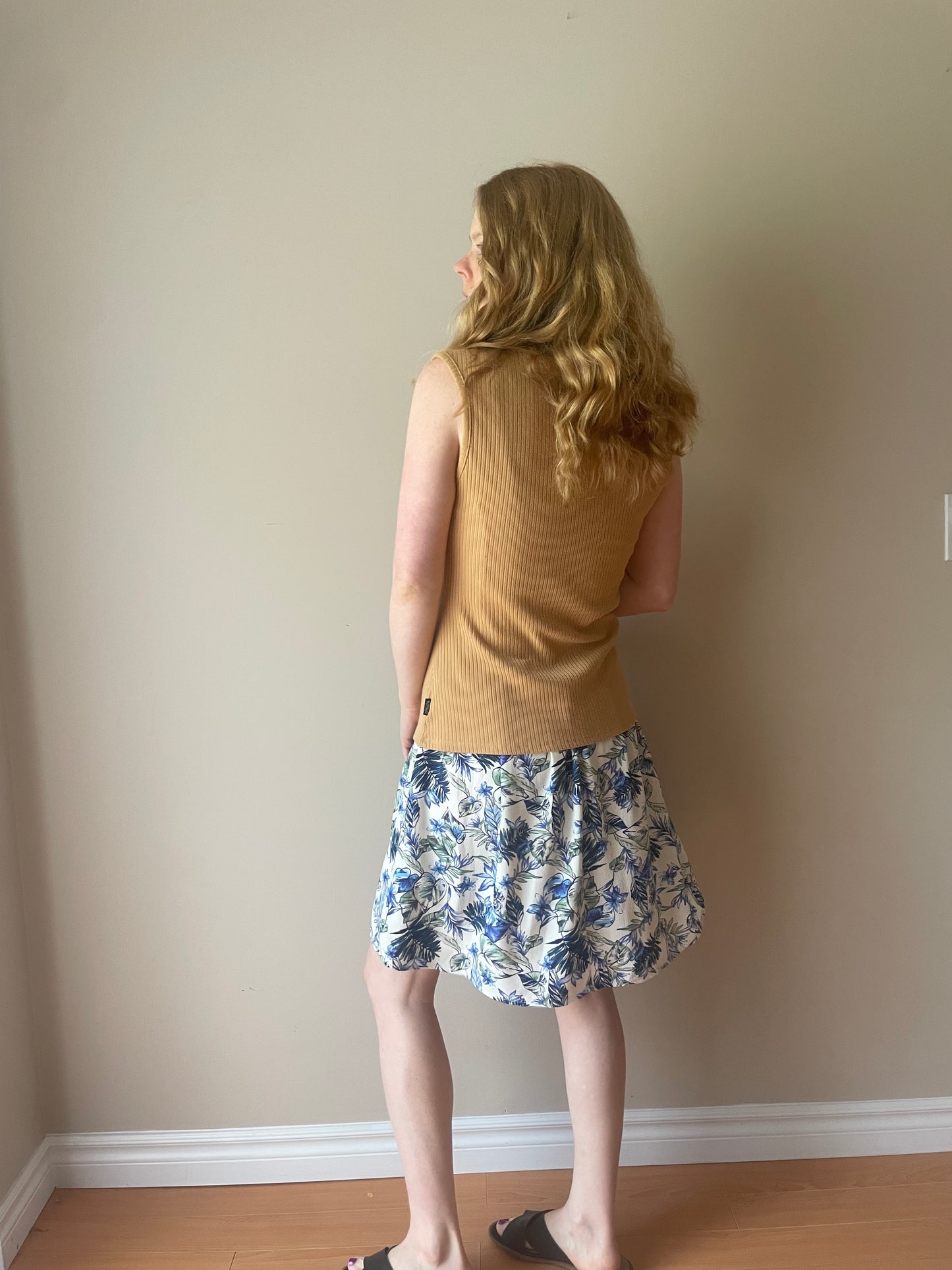 Buffalo David Bitton Camel Ribbed Sleeveless Tank – L
