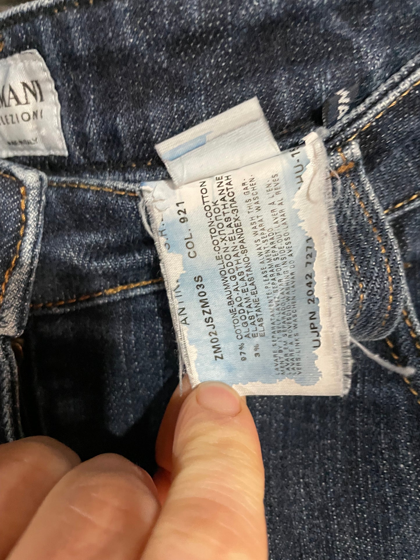Armani Collezioni Dark Wash Stretch Cotton Straight Leg Jeans Size 28 - XS/S