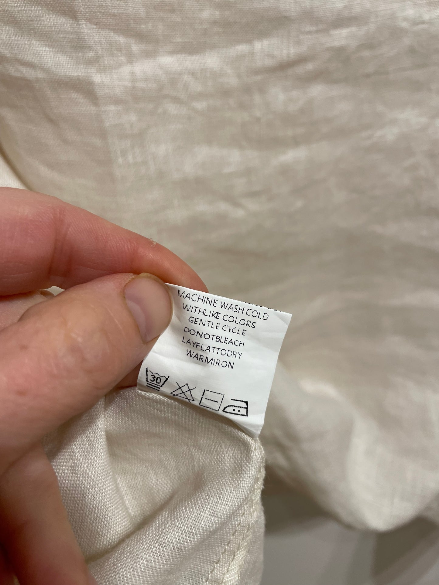 Oatmeal 100% Linen Sleeveless V-Neck Top - Large