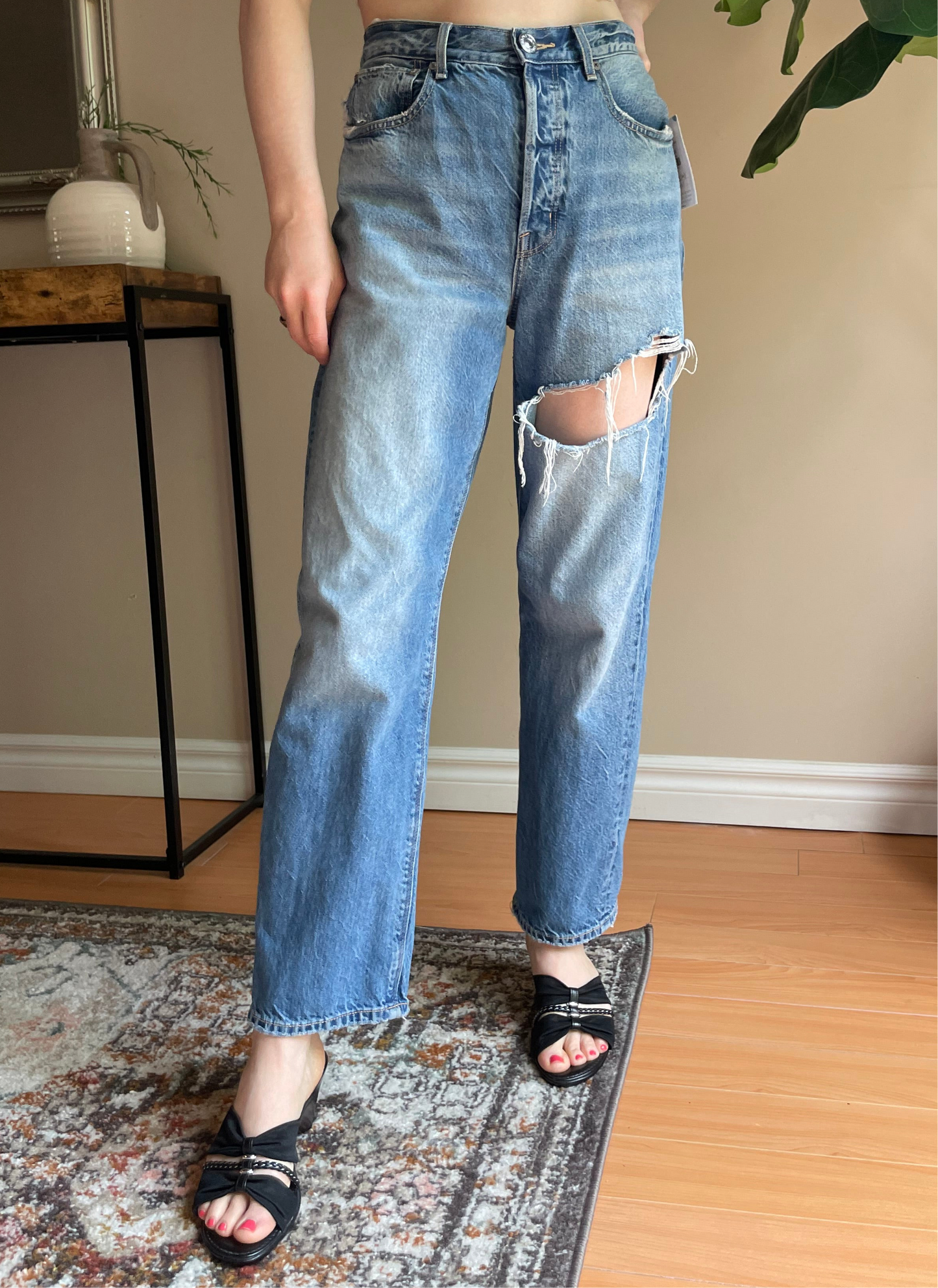 Contesa by Italian Shoemakers Black Wedge Slide Sandals – Size 7