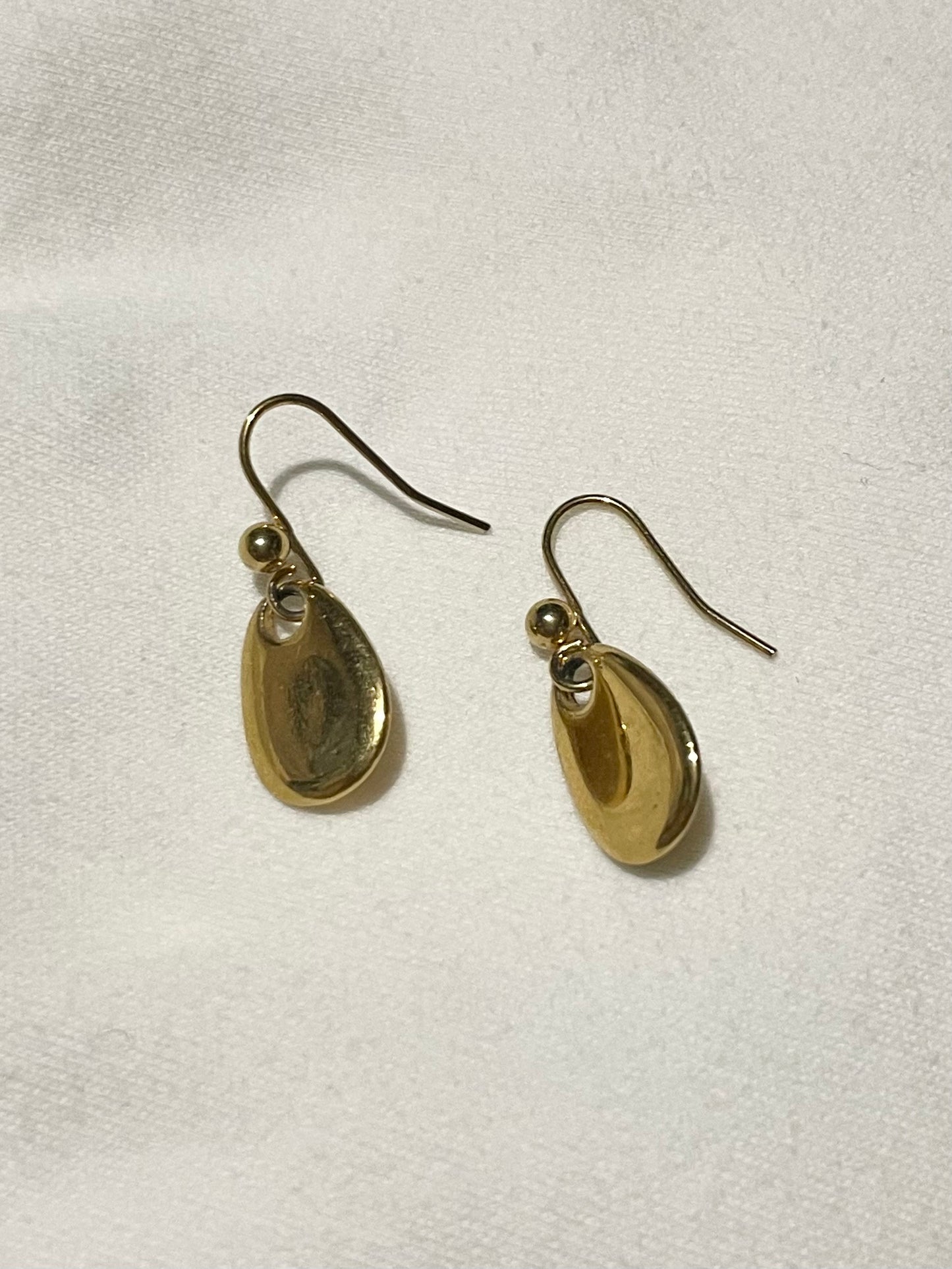 Gold Tone Petite Teardrop Dangle Earrings