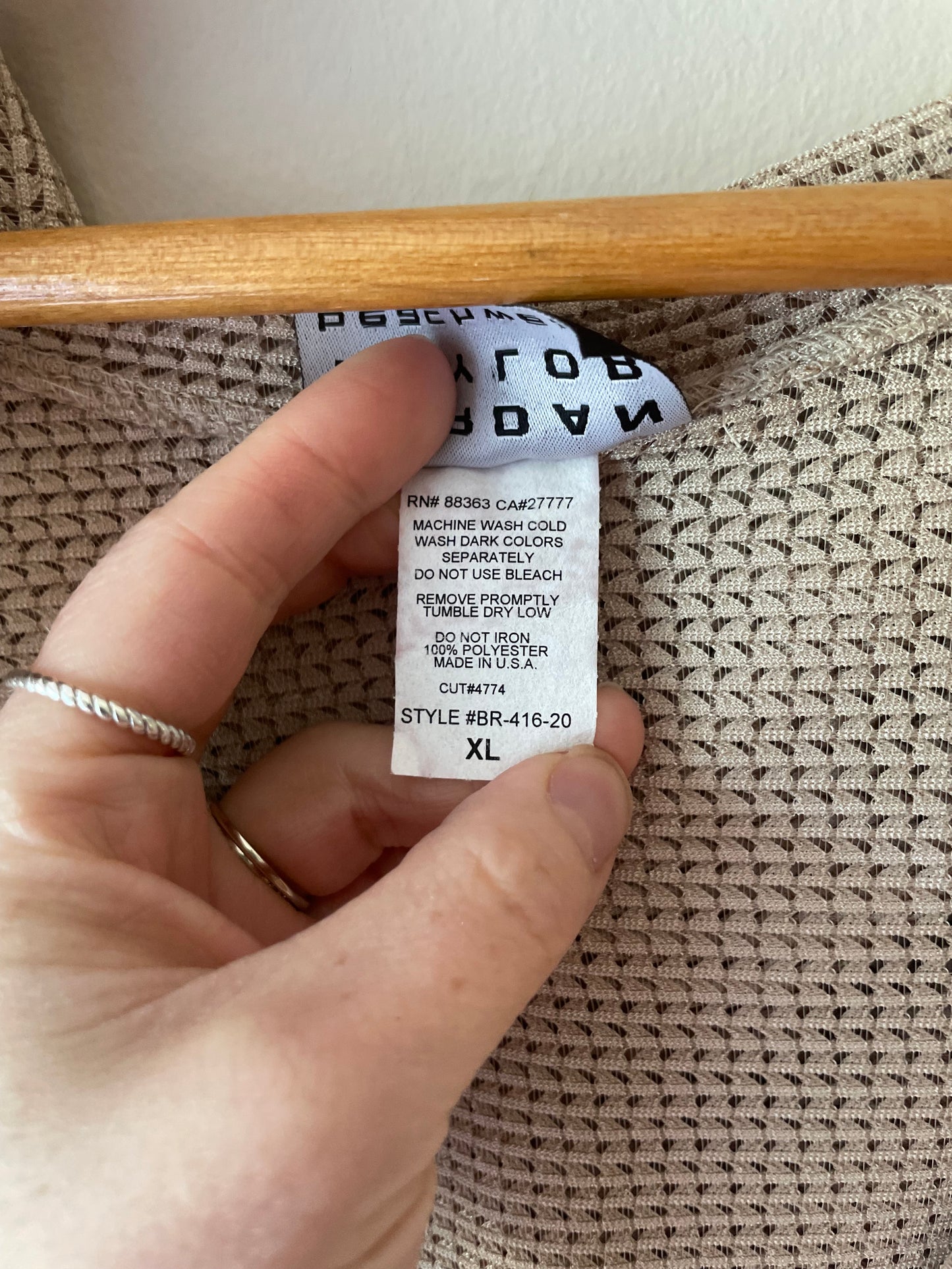Jordan Taylor Neutral Knit Hooded Beach Cover-Up – XL