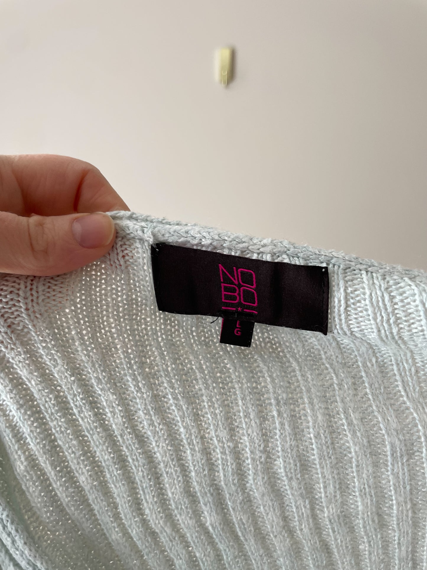 NOBO Baby Blue Cropped Knit Sweater - Large