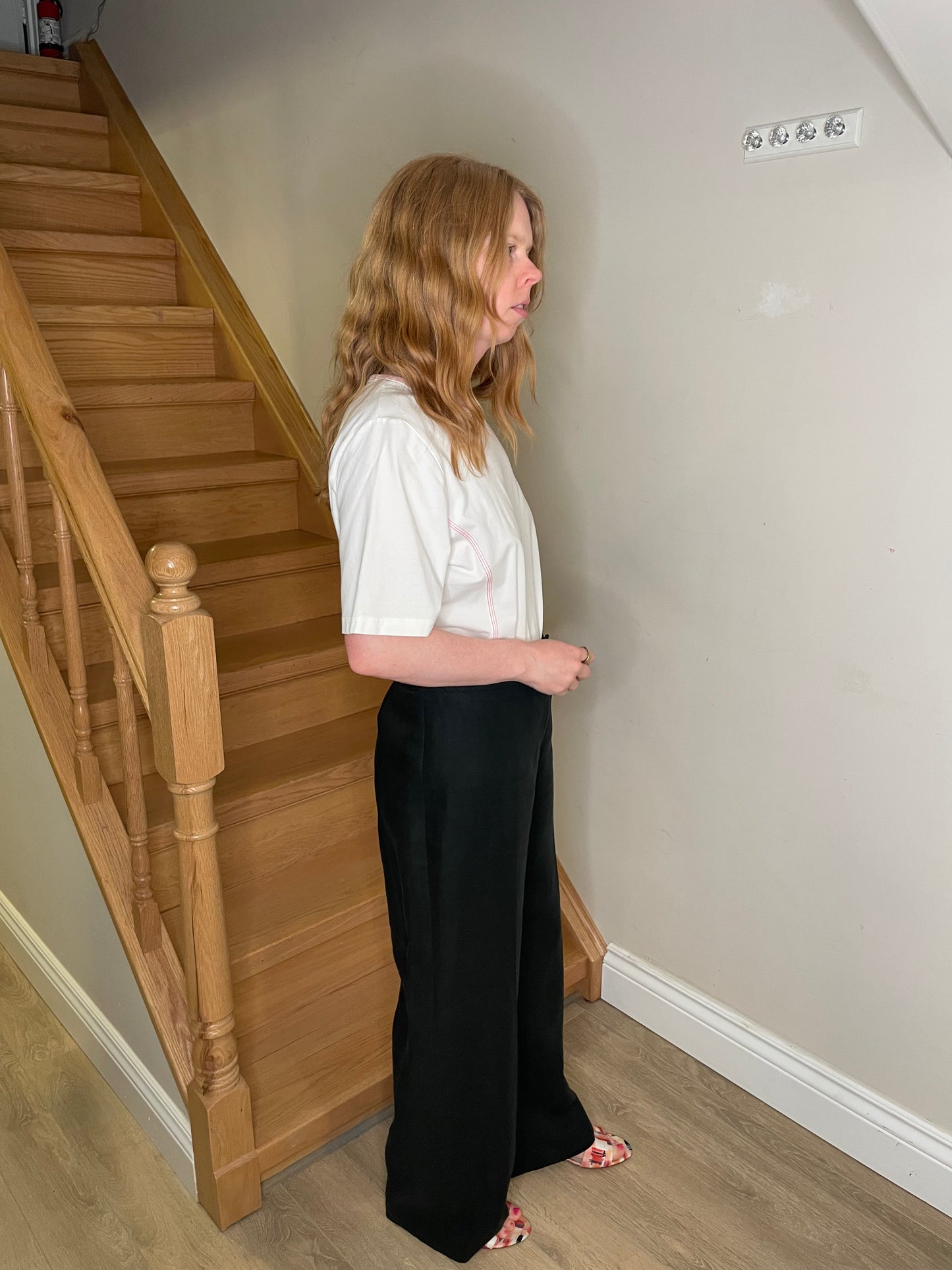 David Findlay 100% Linen Black Wide-Leg Pant Suit – Made in Canada – Size 12