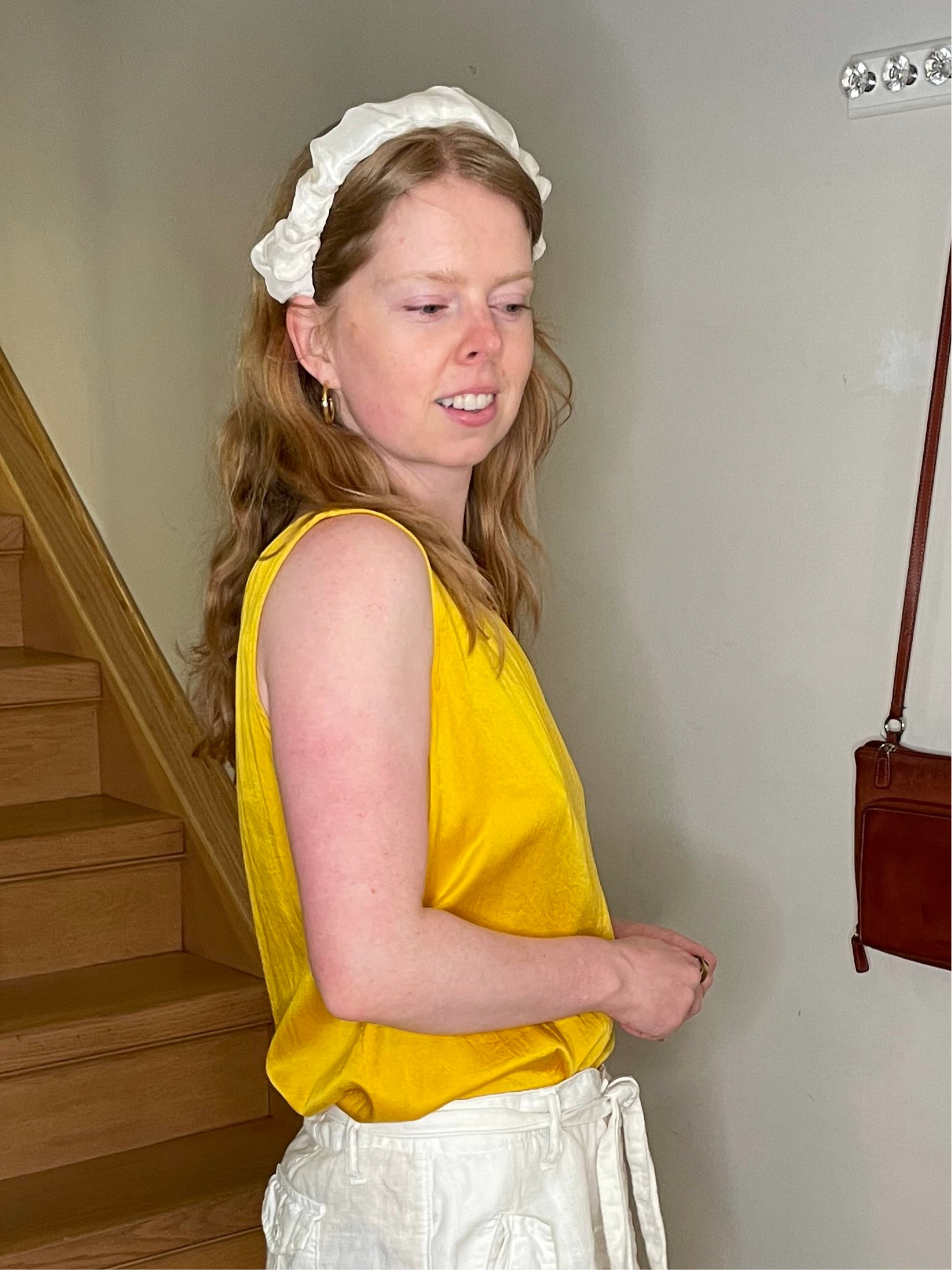 Mondi Vintage Golden Yellow 100% Silk Extra-Long Tank Top – Size Medium