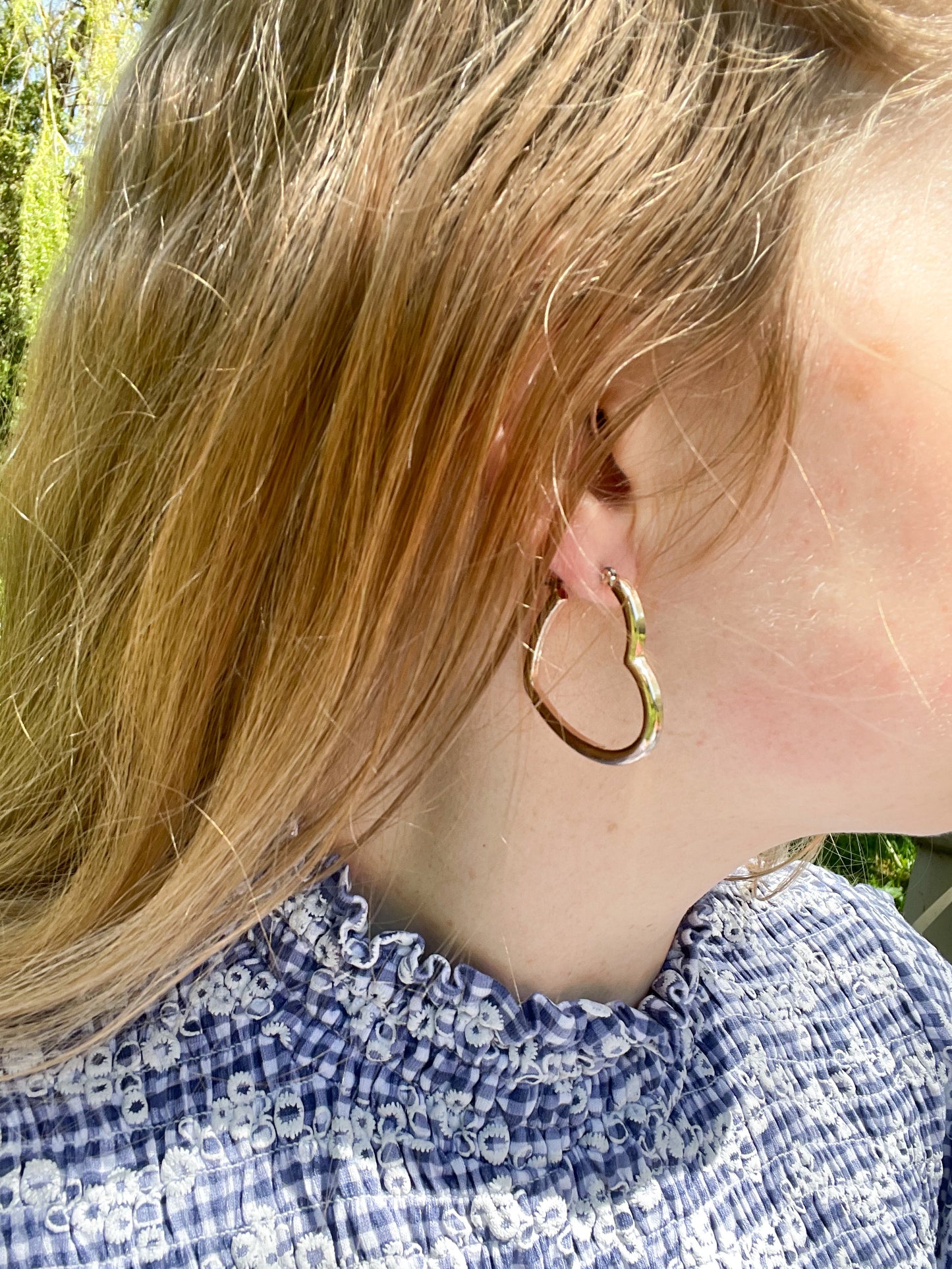 Gold Heart Hoop Earrings