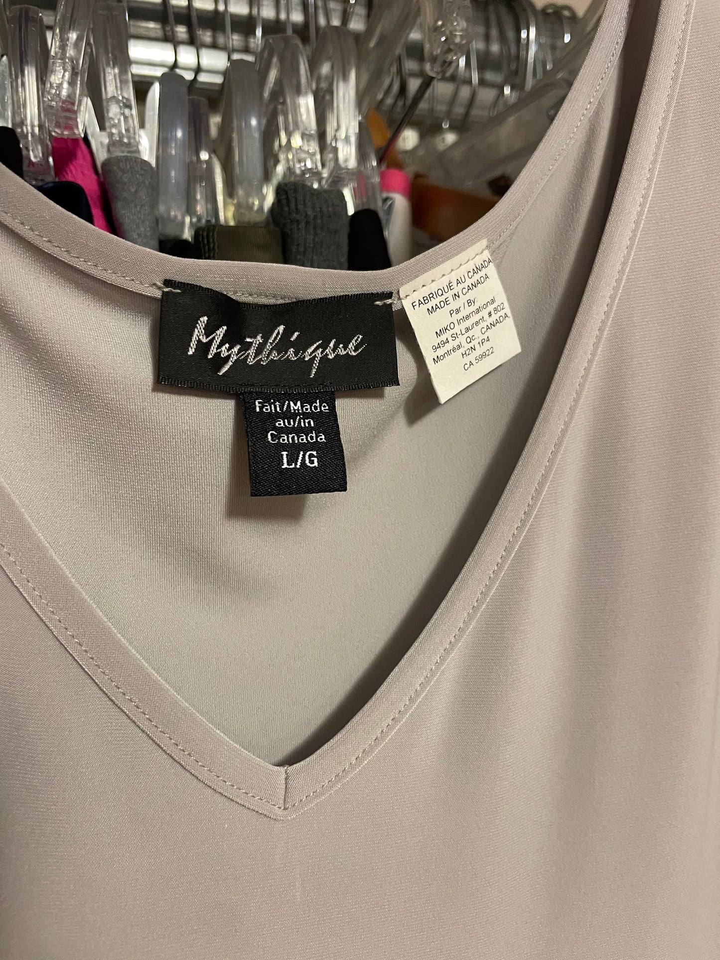 Mystique Light Taupe Fringe Dress - Large