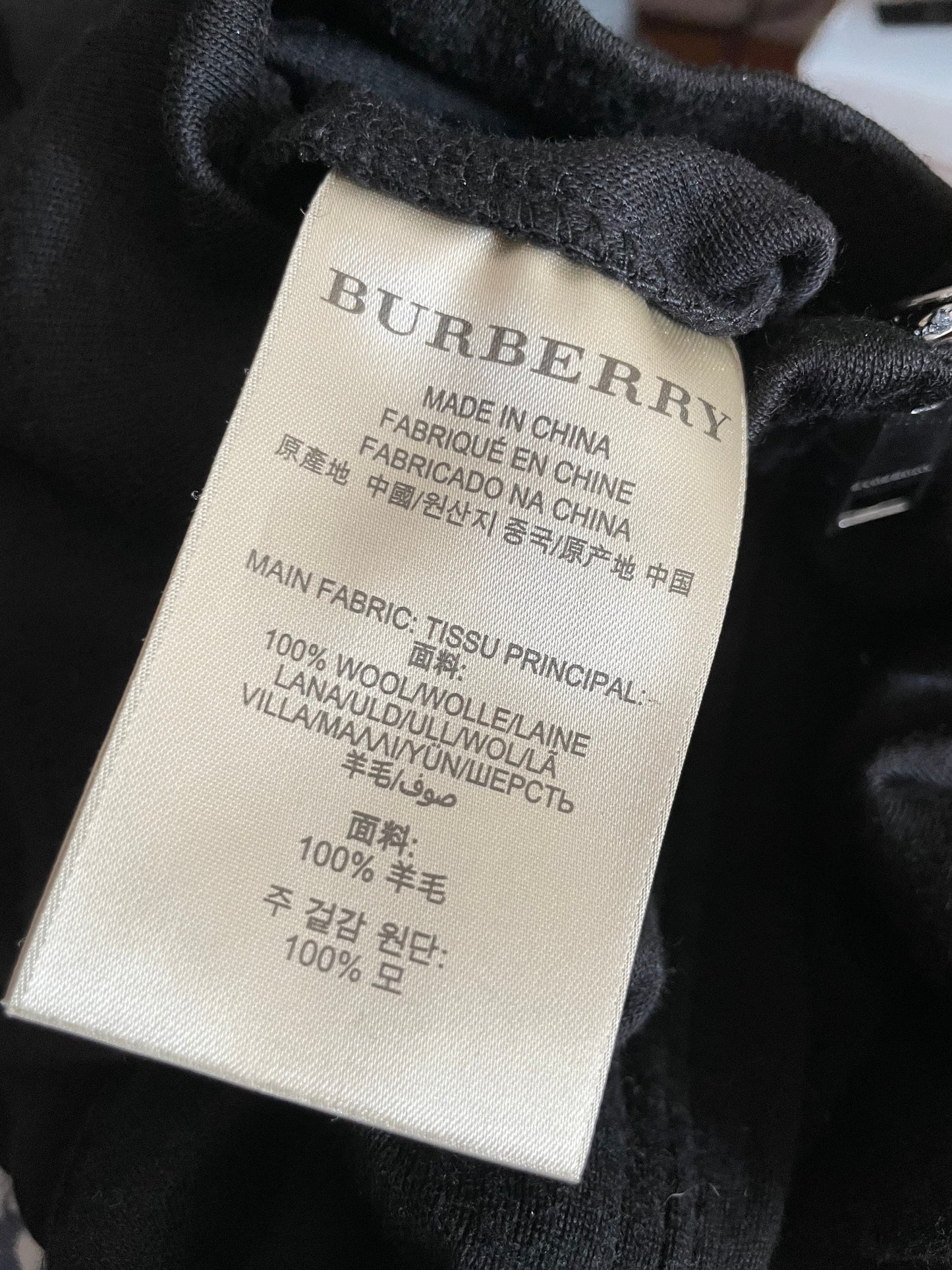 Burberry Brit Black Wool Mock Neck Knit Long Sleeve Dress - Size 2