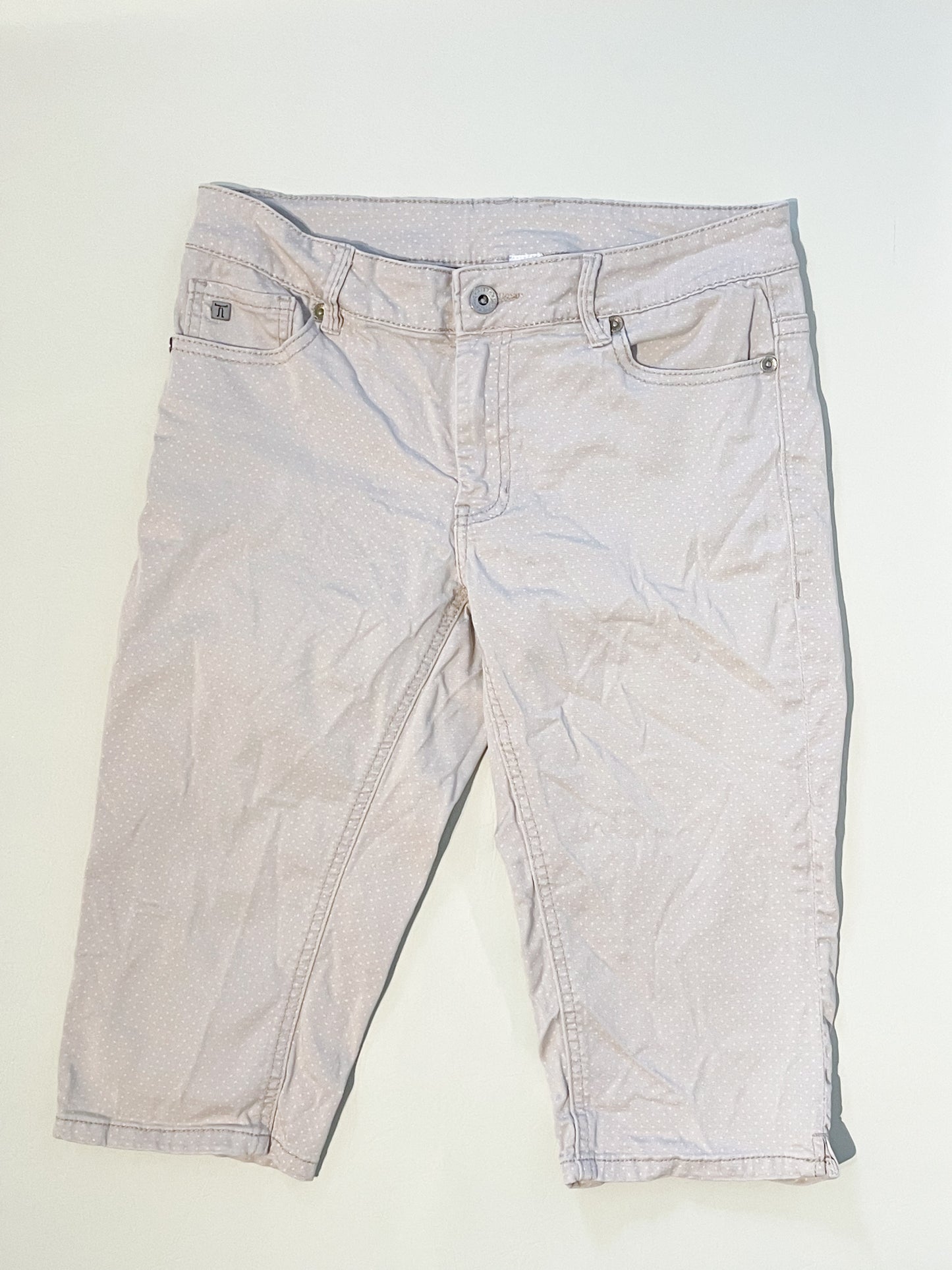 Tristan Beige Polkadot Bermuda Shorts - Size 6
