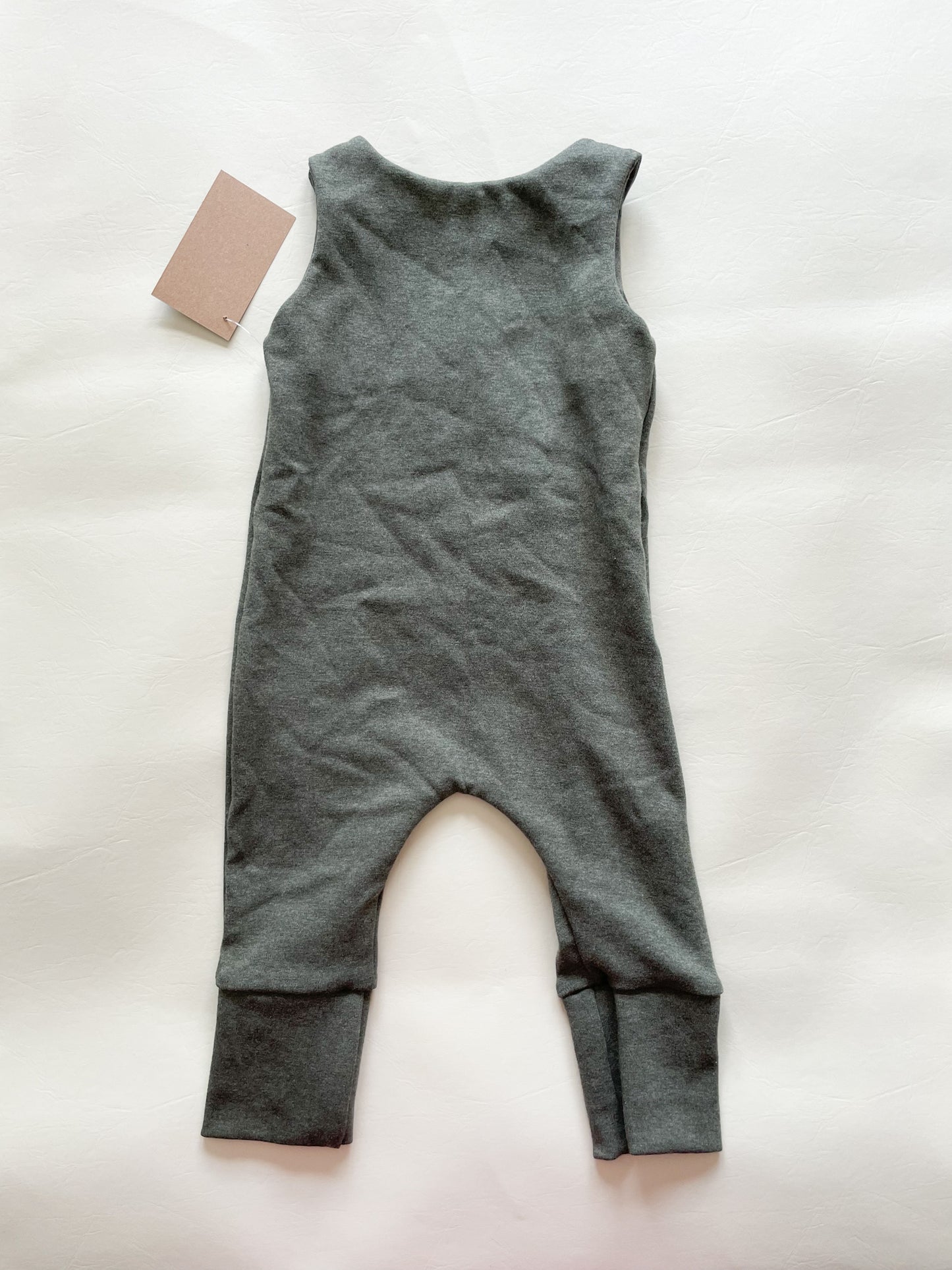 Charcoal Grey Green Grow-With-Me Baby Jumpsuit - 3 - 12 Months
