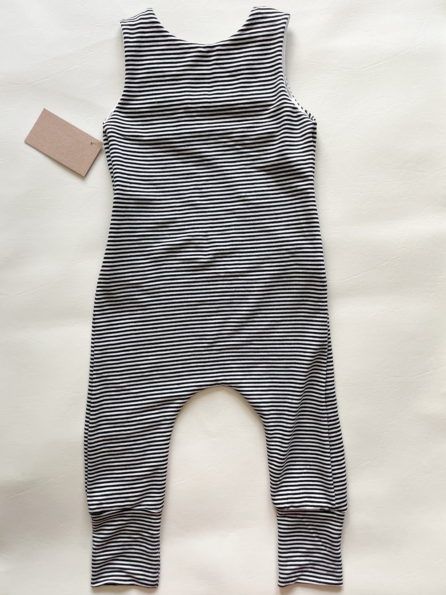 Black Stripe Jersey Grow-With-Me Toddler Jumpsuit - 6 Months to 3 Years