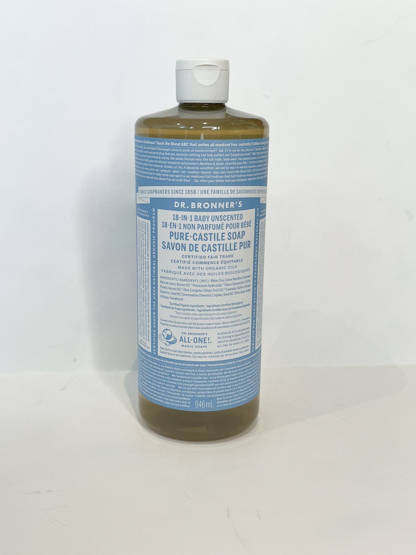 Unscented Baby - Dr. Bronner's Organic Pure Castile Liquid Soap - 946ml