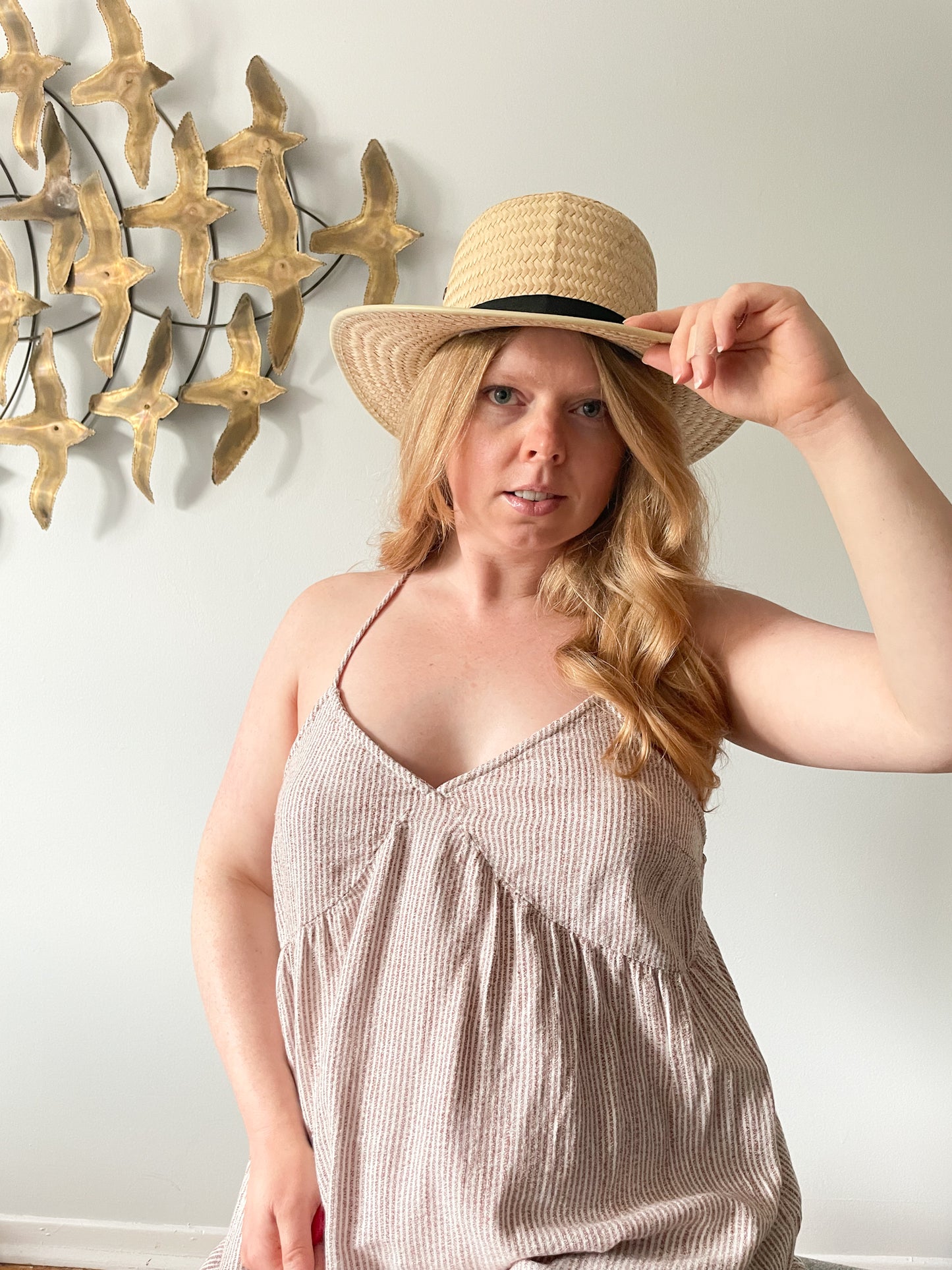 Woven Vented Sunhat with Ribbon