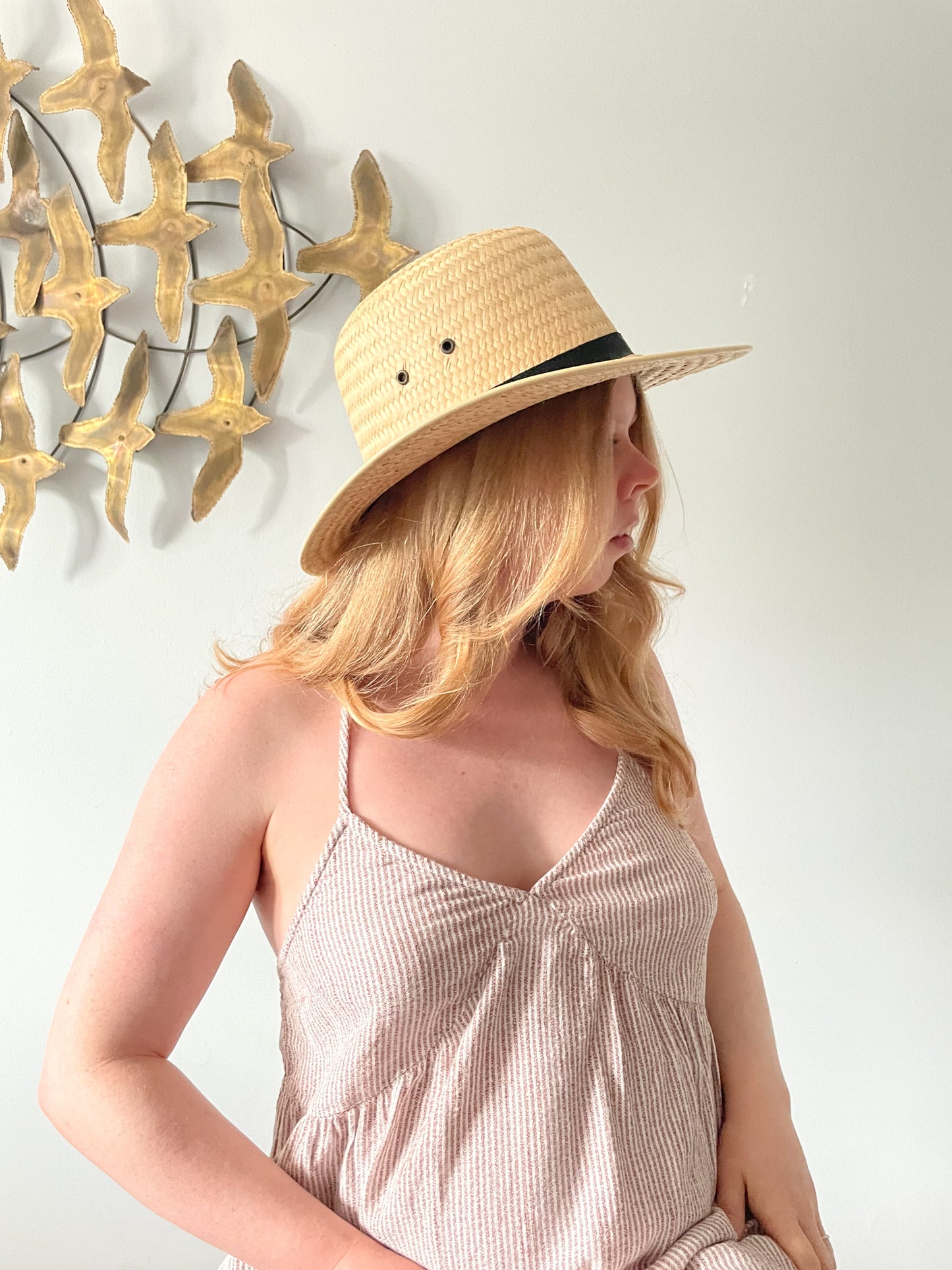 Woven Vented Sunhat with Ribbon