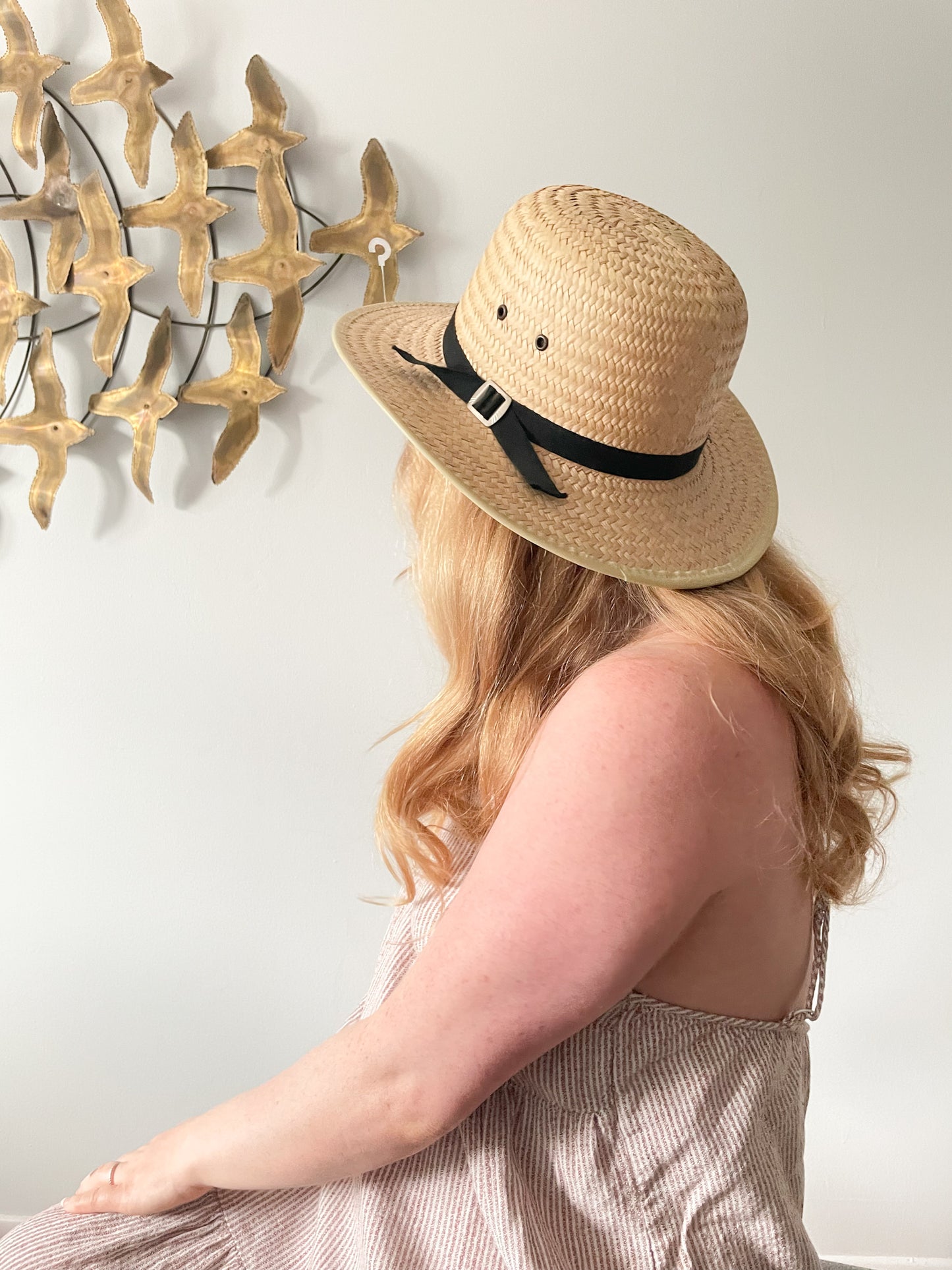Woven Vented Sunhat with Ribbon