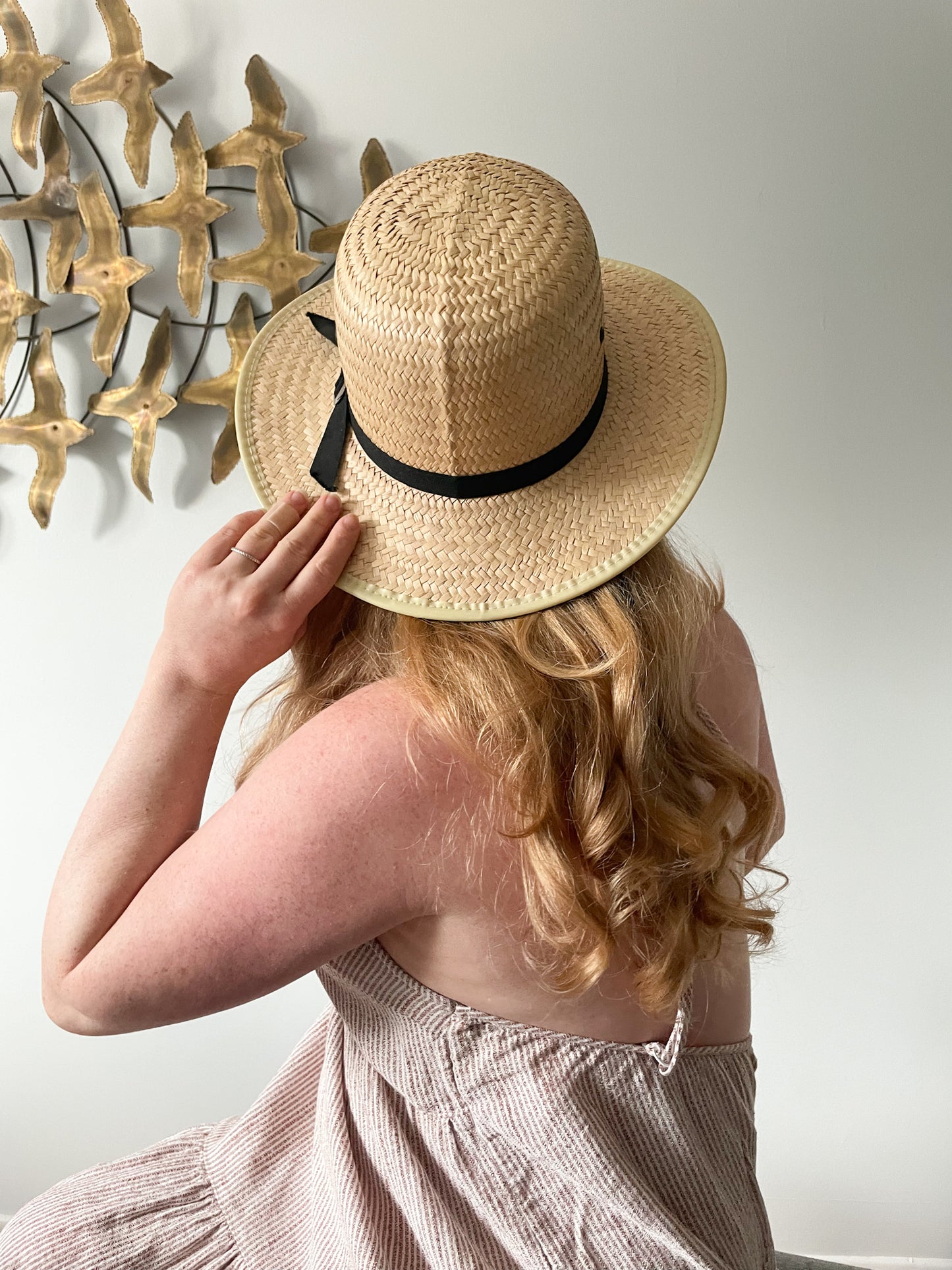 Woven Vented Sunhat with Ribbon