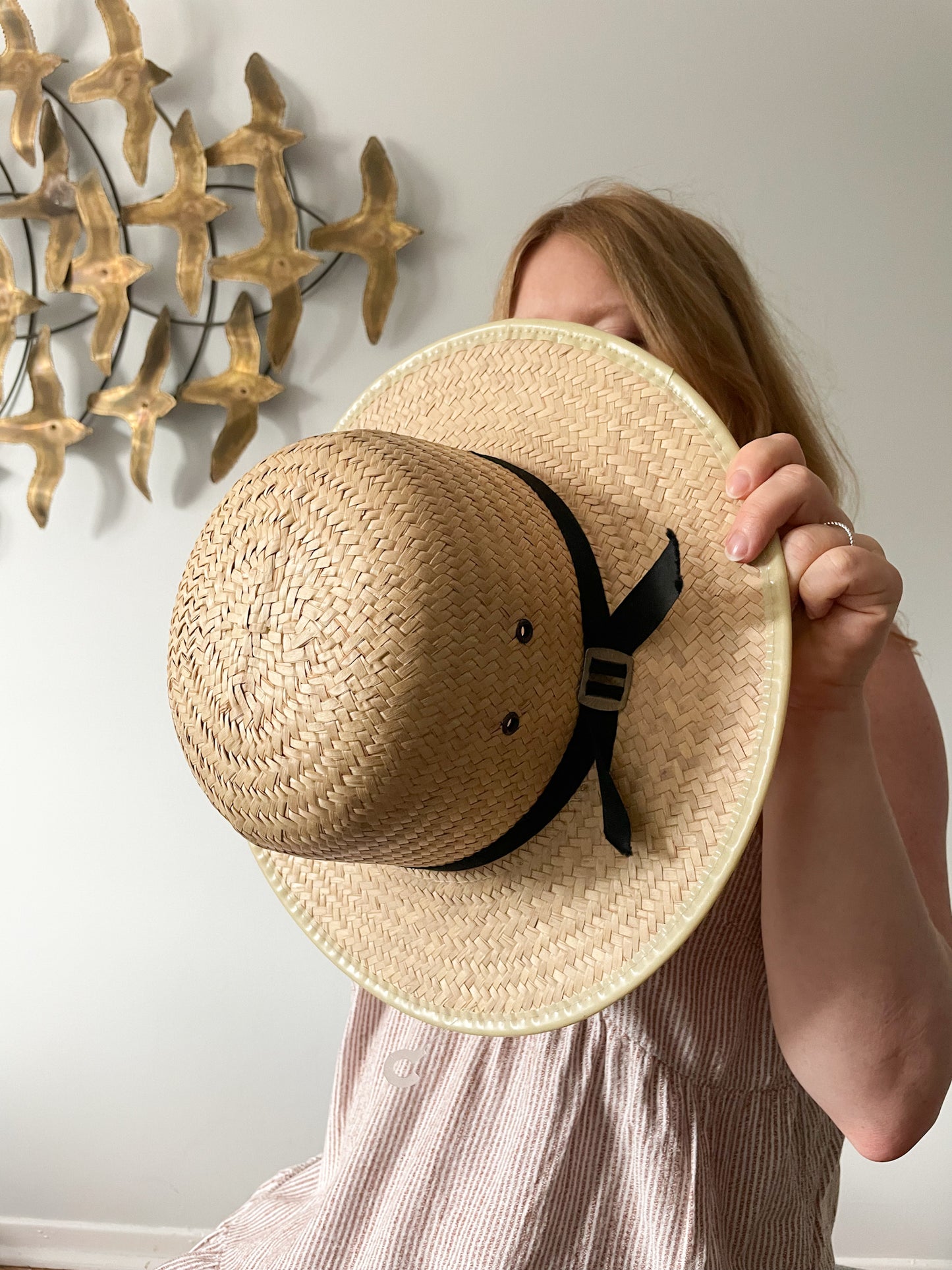 Woven Vented Sunhat with Ribbon