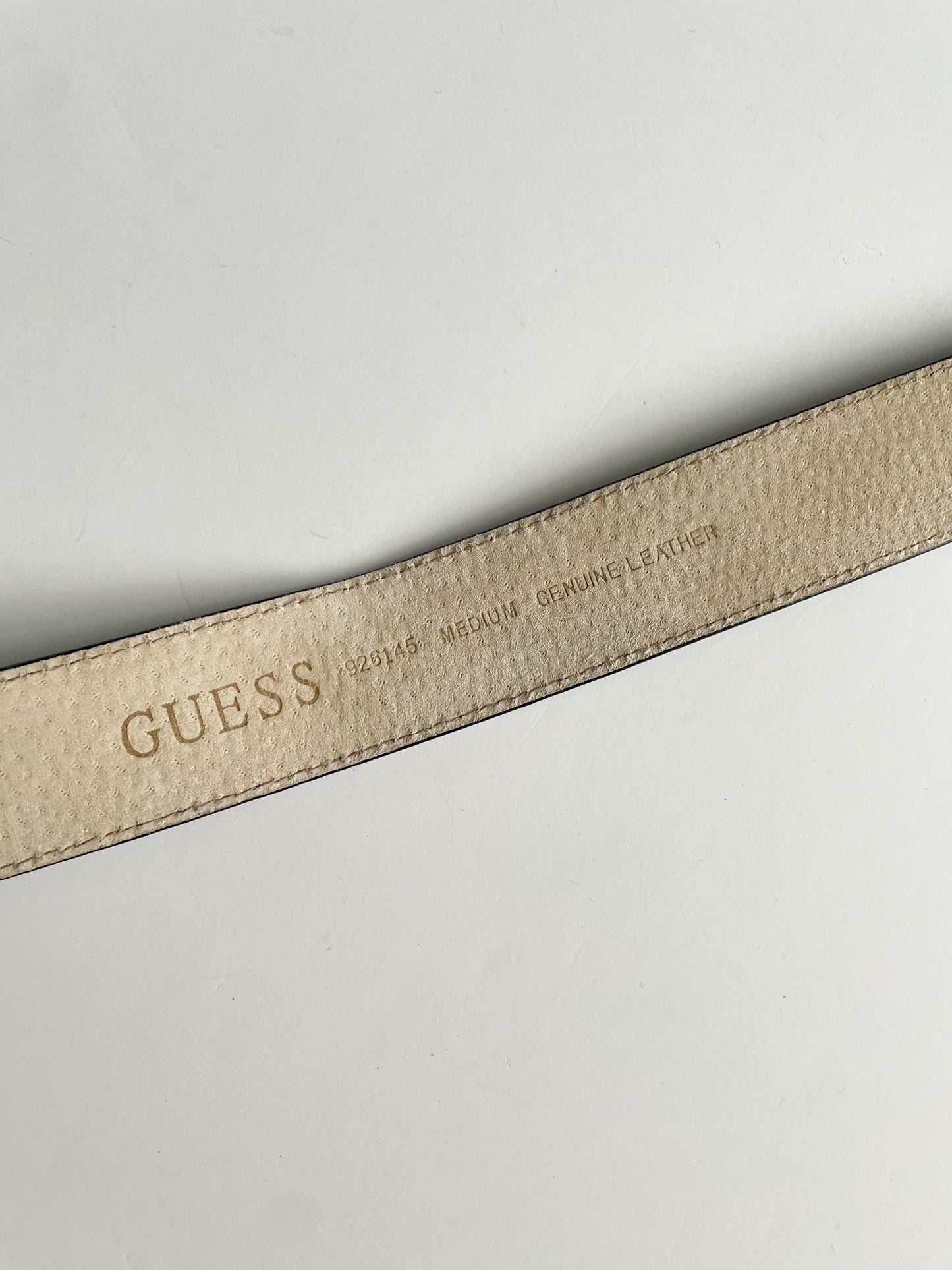 GUESS Black Genuine Leather Belt - Medium