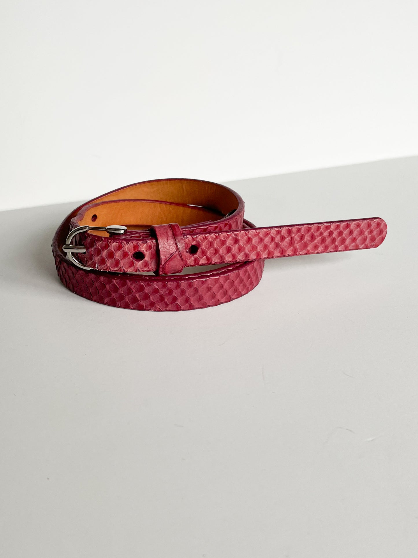 Brave Leather Raspberry Textured Belt - Medium (32.5-37")