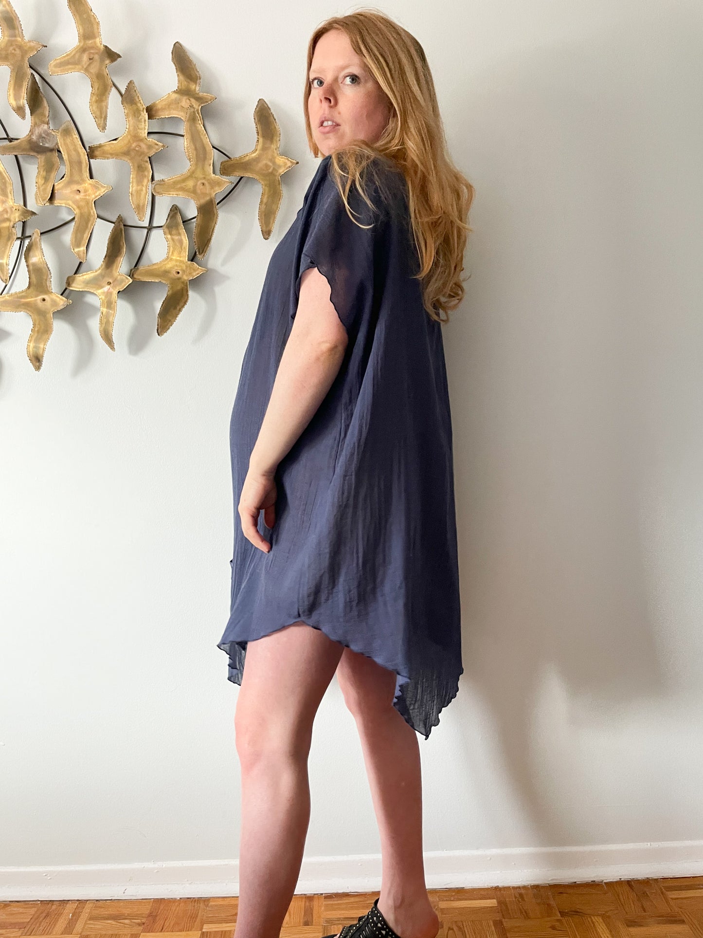 Linda Lundström Navy Lightweight Cover Up Tunic / Dress - XL