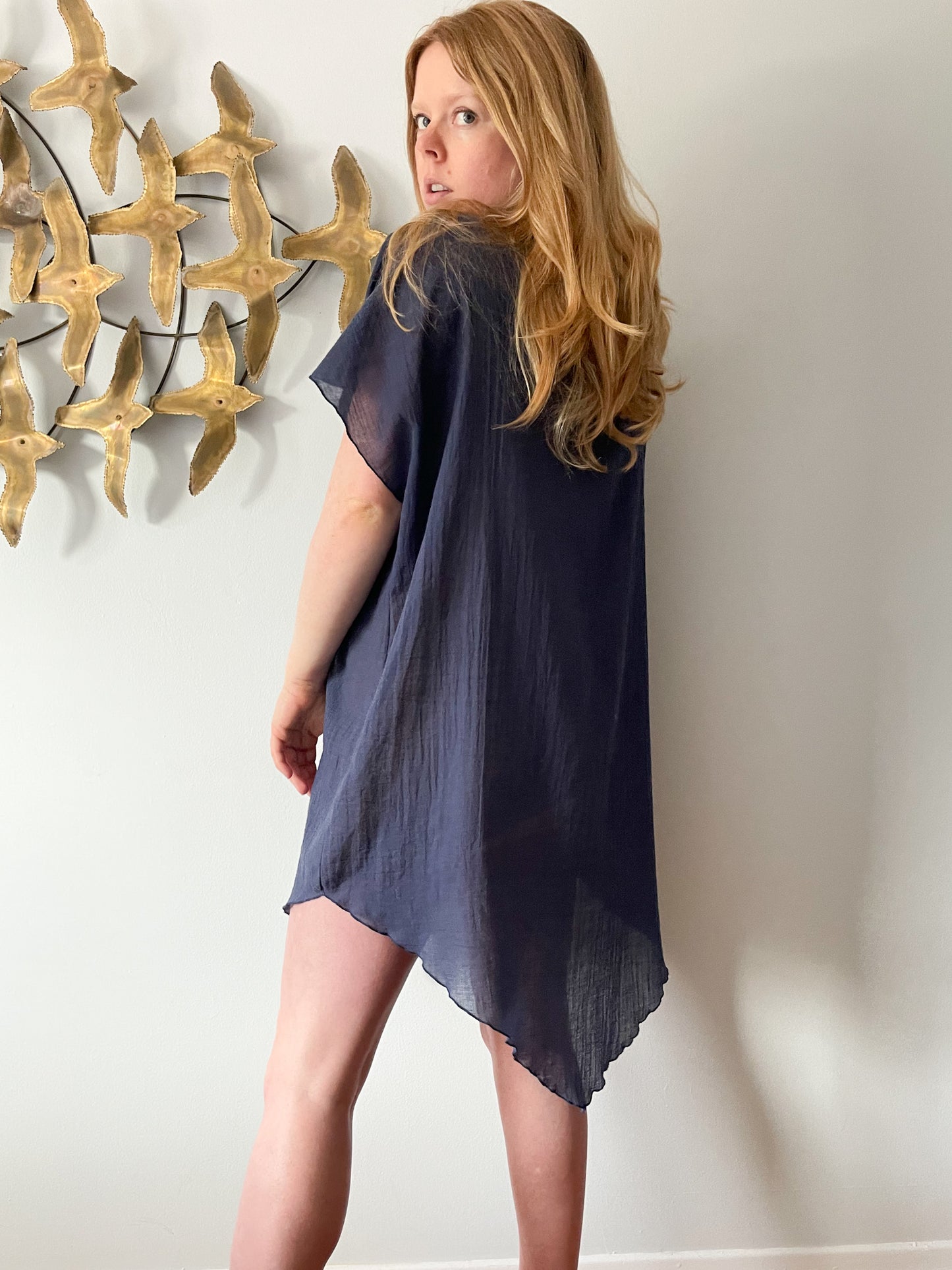 Linda Lundström Navy Lightweight Cover Up Tunic / Dress - XL