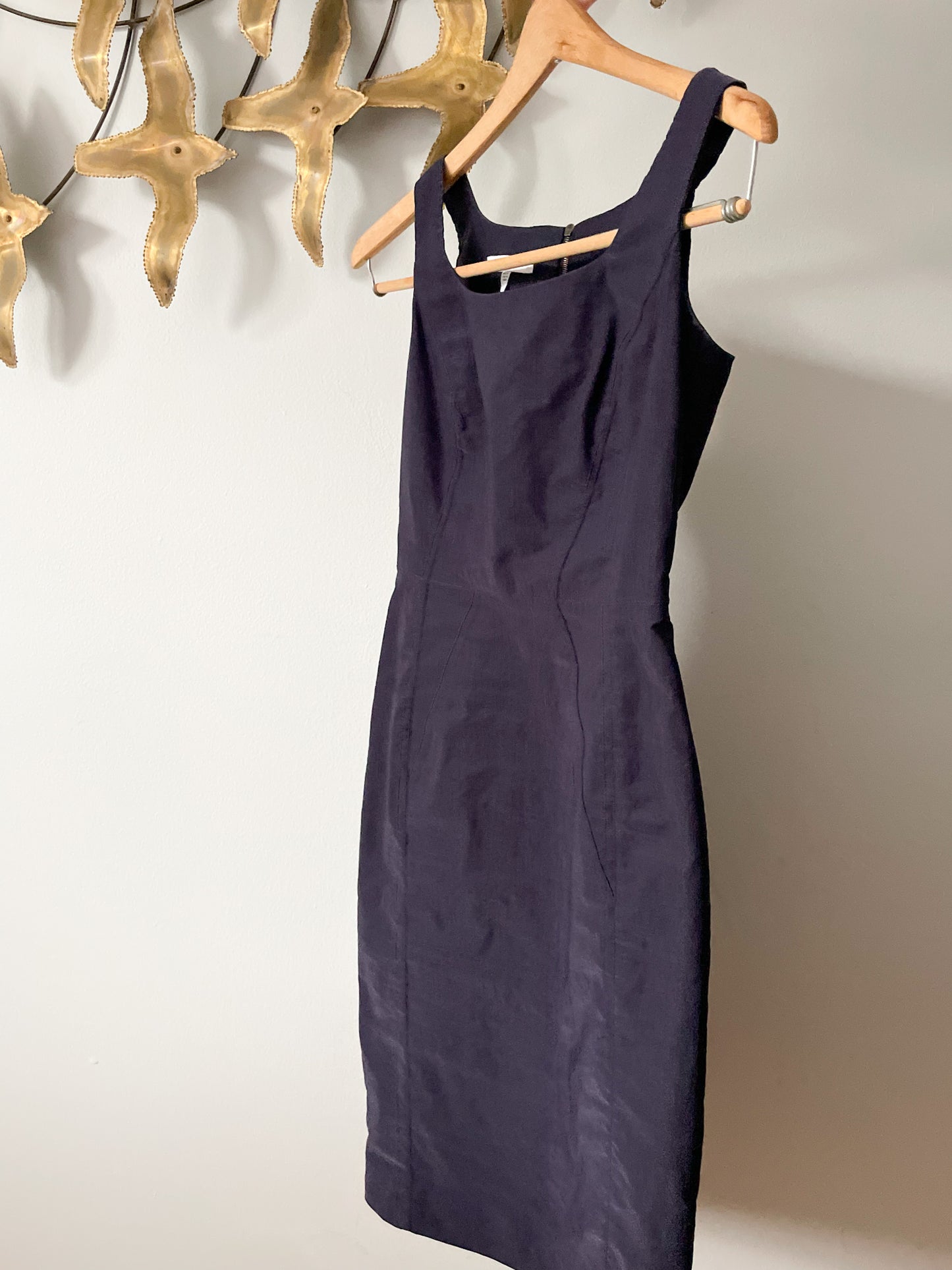 Judith & Charles Deep Purple Linen Sheath Dress - Size 2