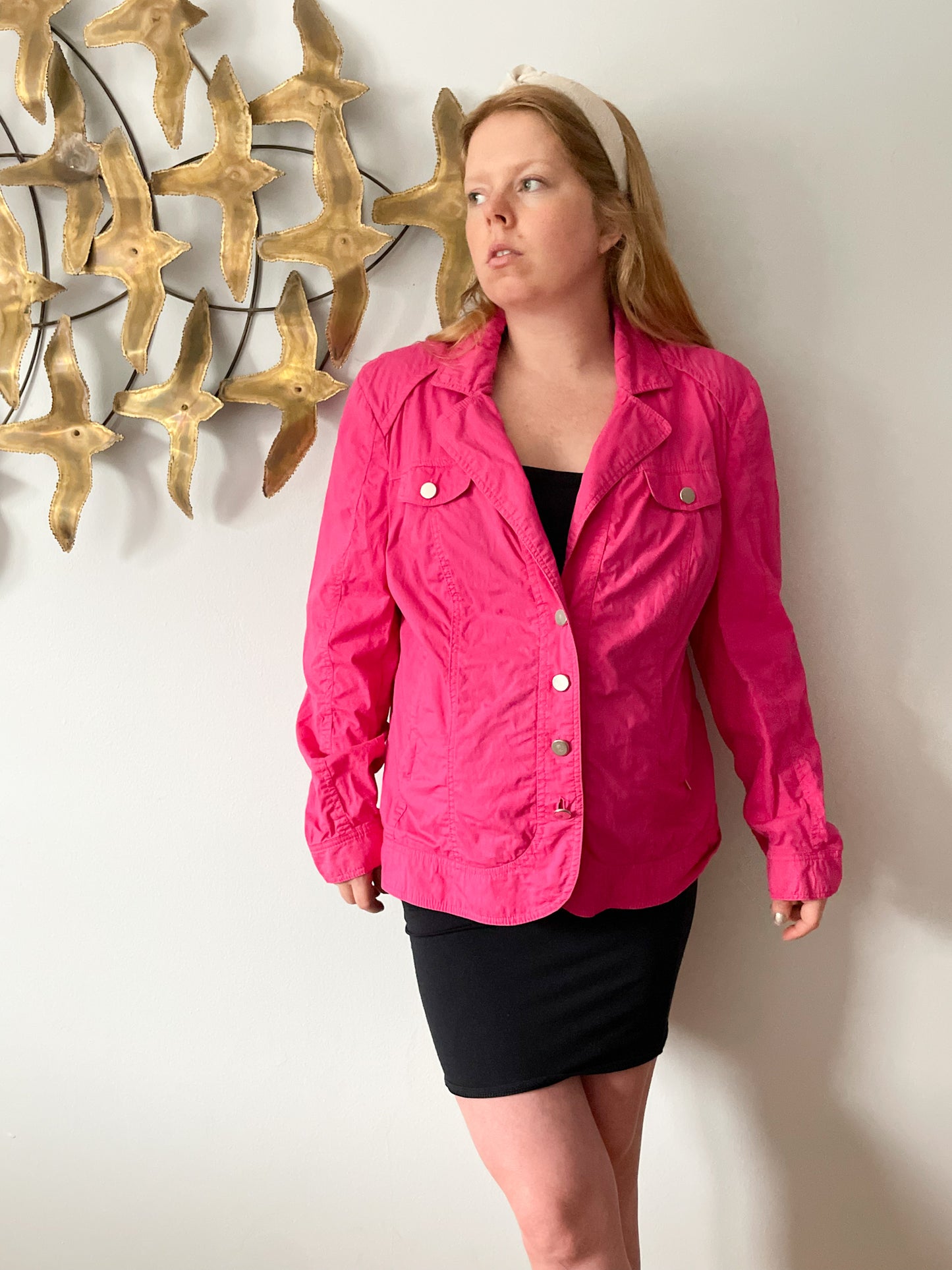 Conrad C Barbie Pink Cotton Stretch Jacket - Size 18