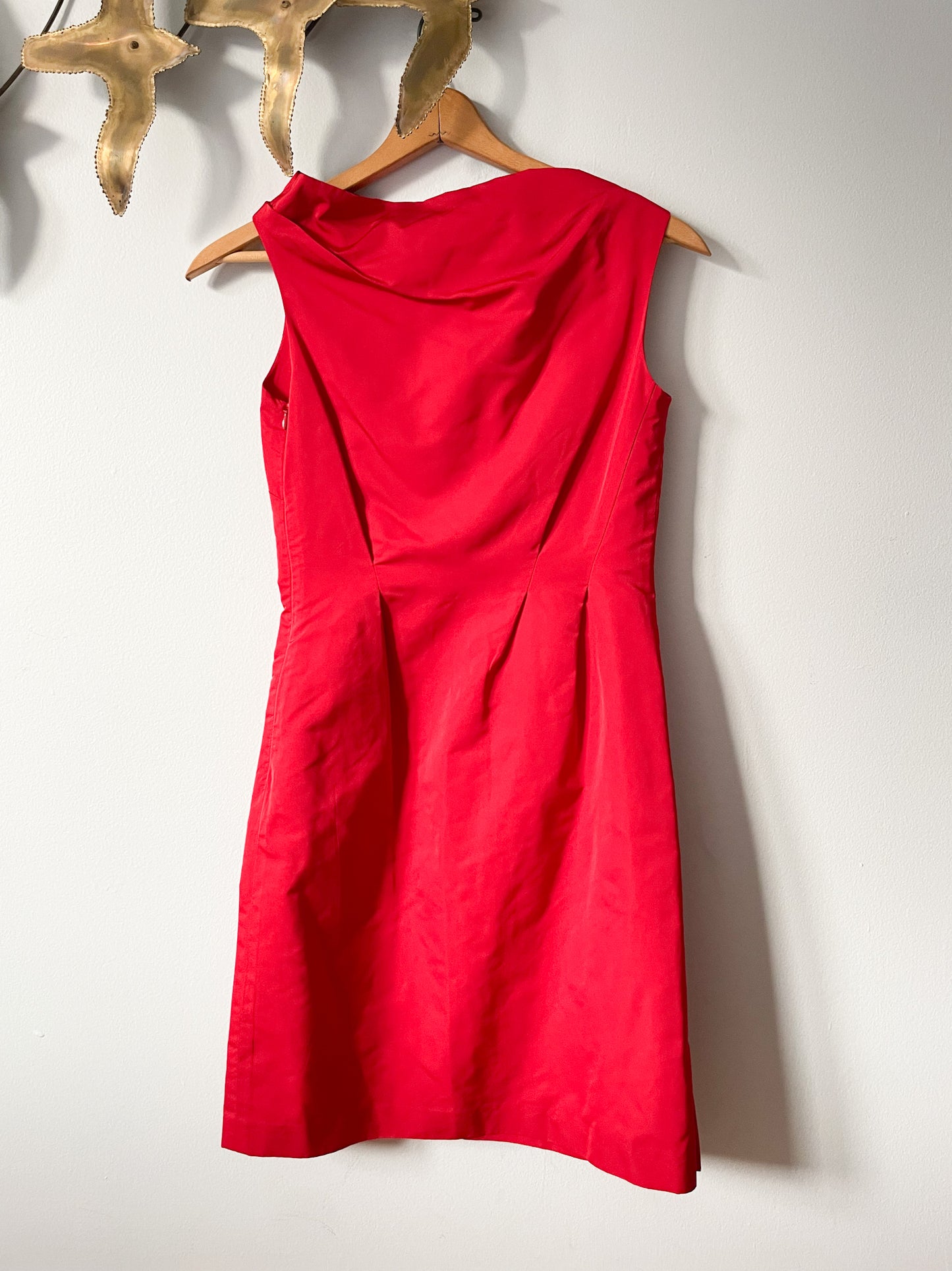 Lida Baday Red Gathered Sheath Dress - Size 2