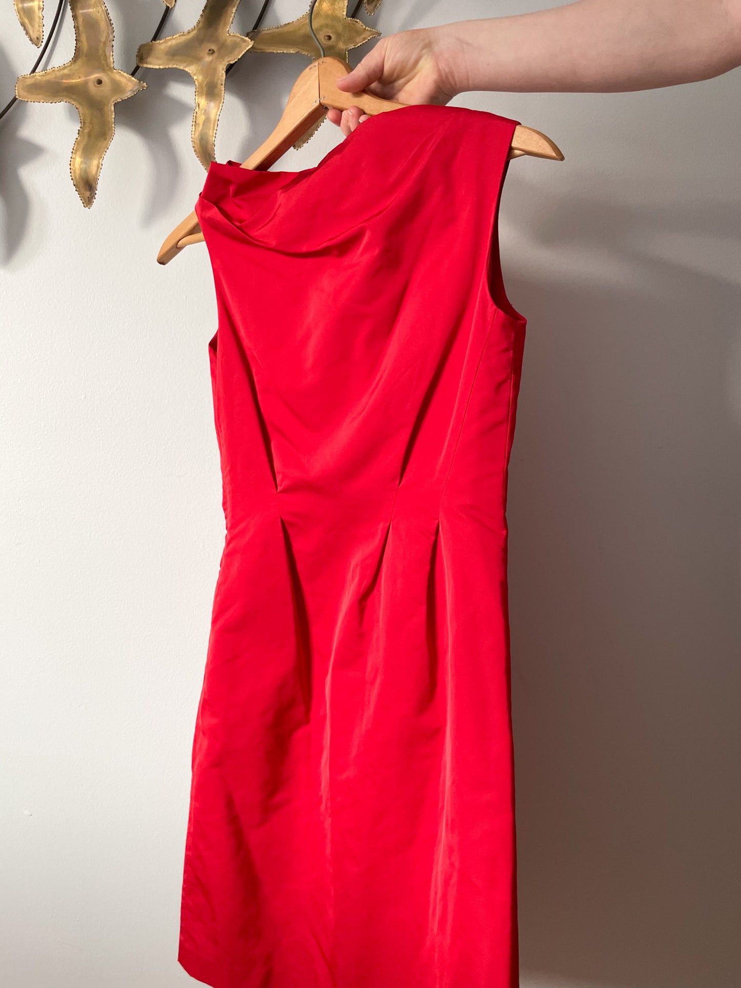 Lida Baday Red Gathered Sheath Dress - Size 2