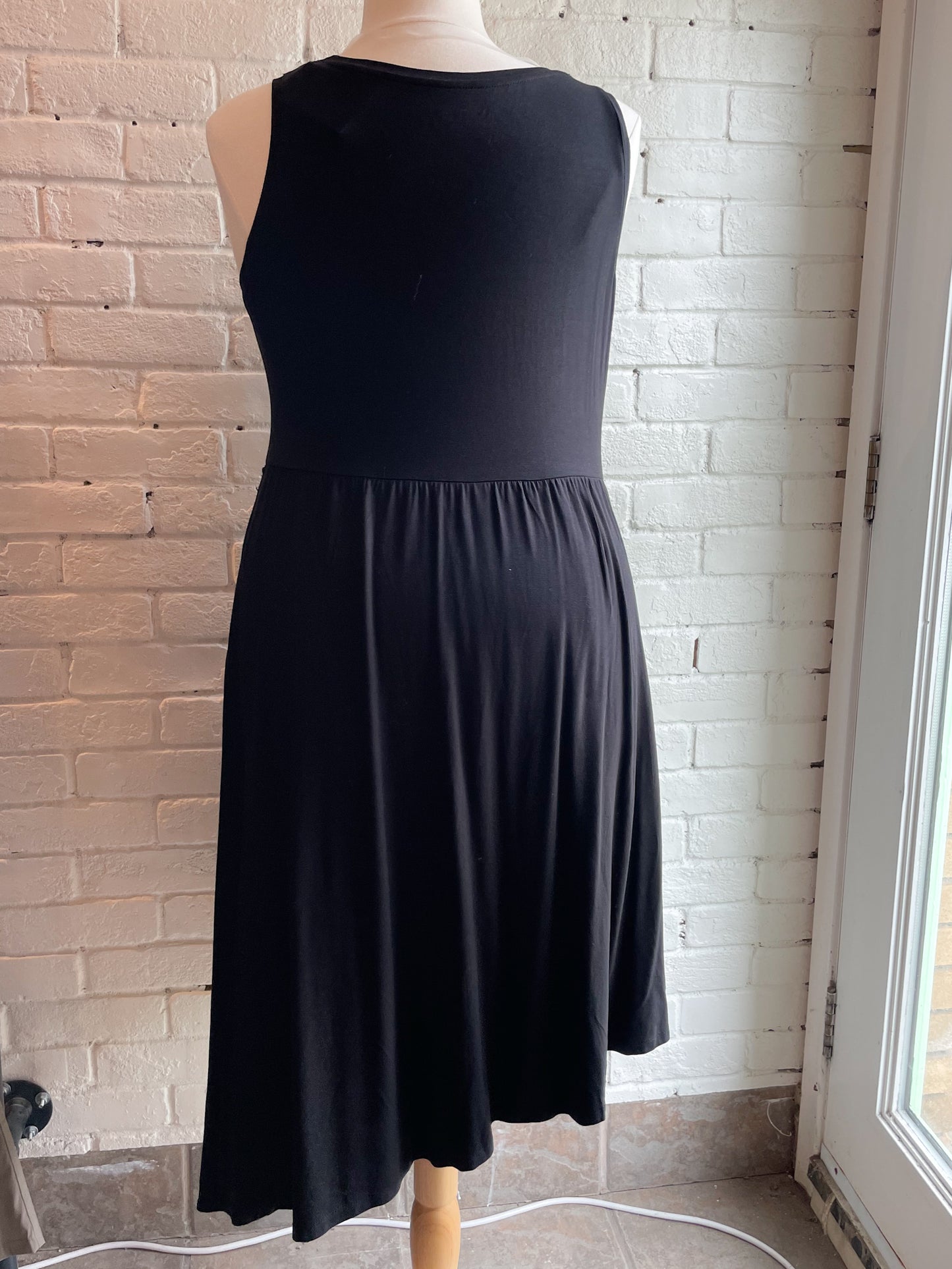 Ava Aviv Black Sleeveless Jersey Asymmetrical Hem Slit Dress - 2XL