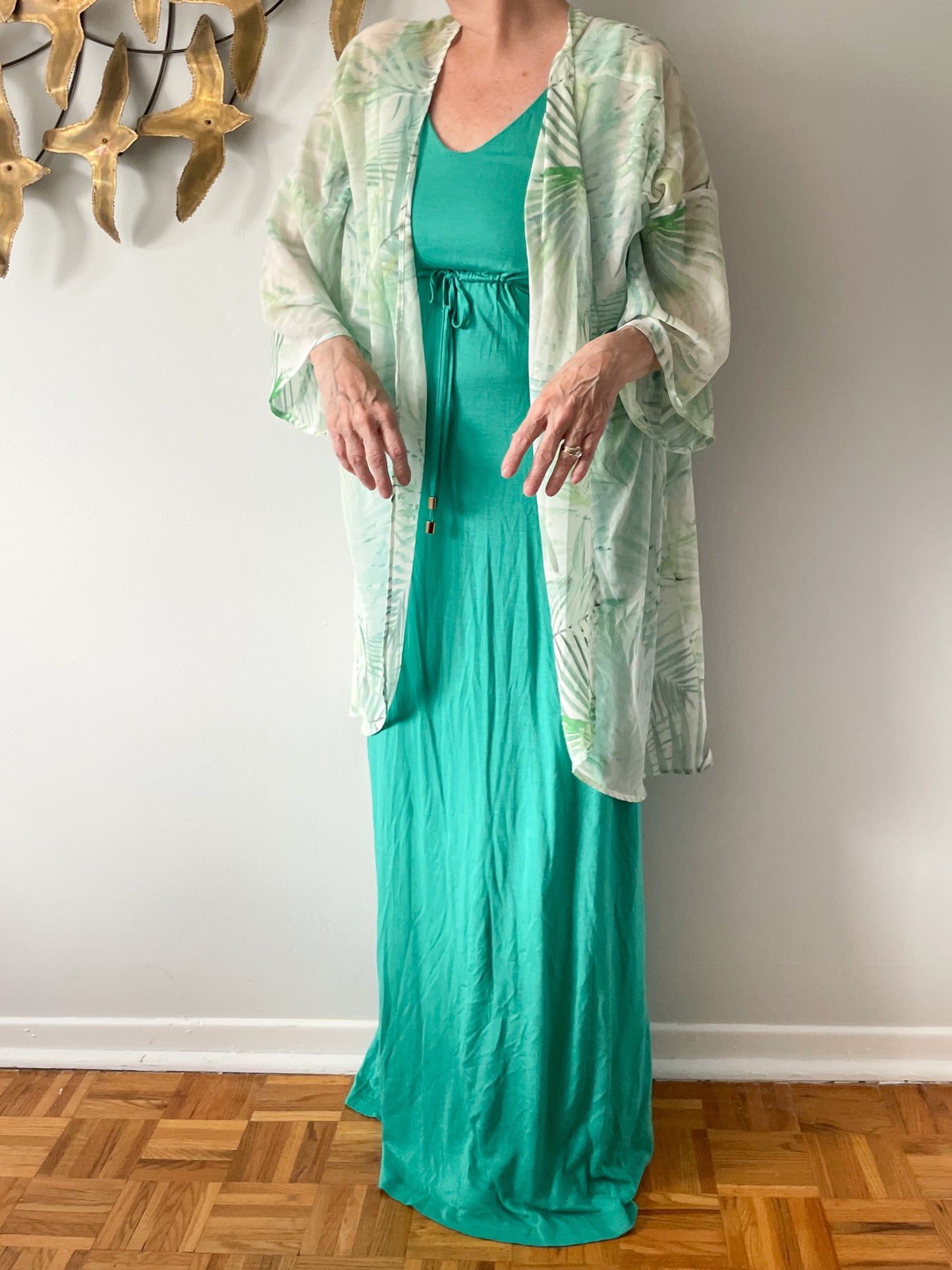 Charlie Paige Green Jersey Maxi Dress NWT - S/M