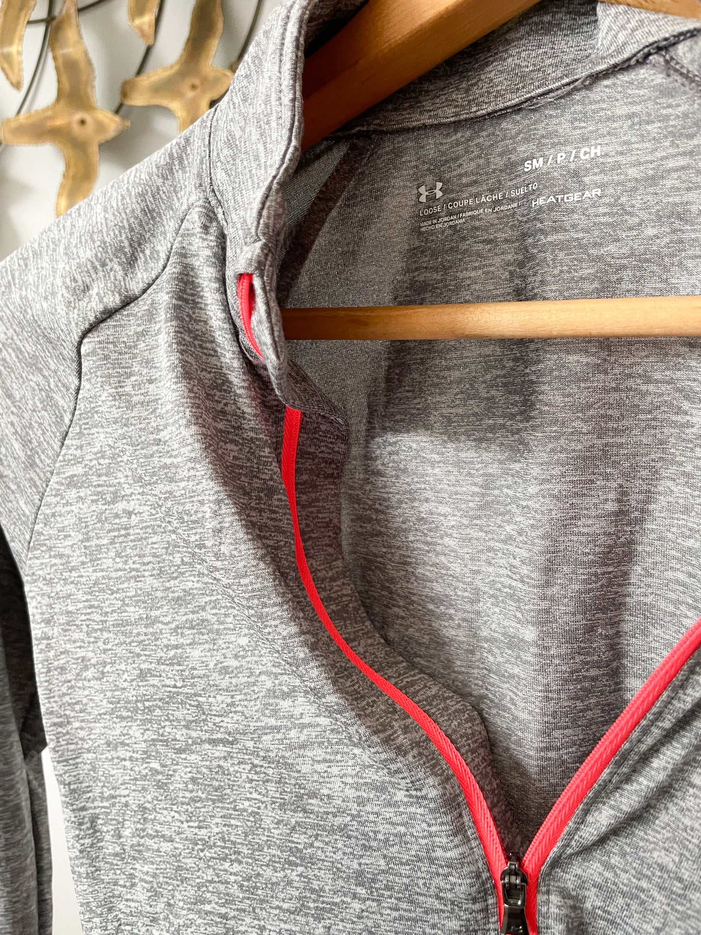 Under Armour Grey Women's Loose Tech™ Heat Geat ½ Zip Long Sleeve Top - Small