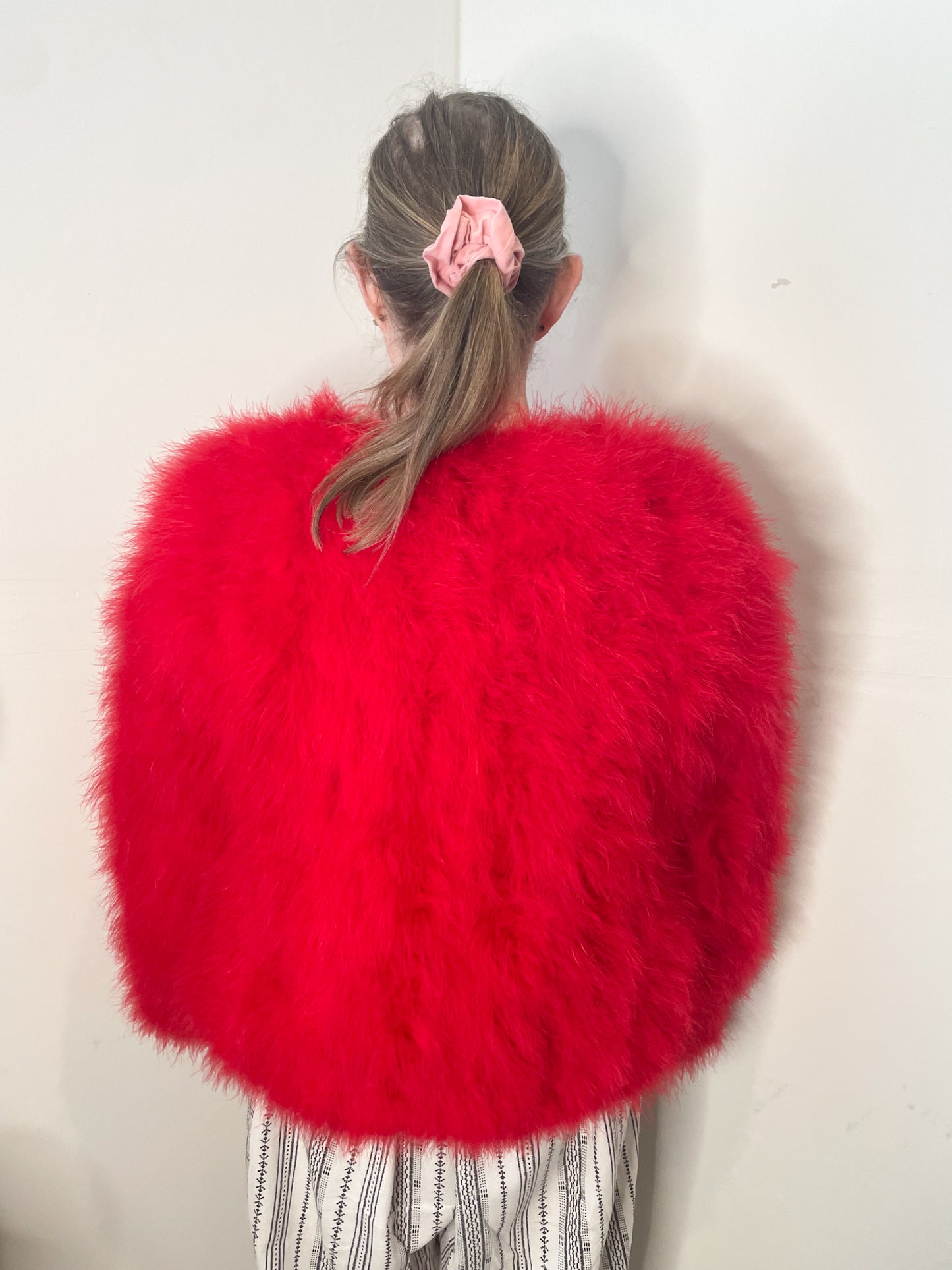 Pello Bello Red Real Feather Fluffy Statement Jacket - Medium (In-Store / Local KW Exclusive)