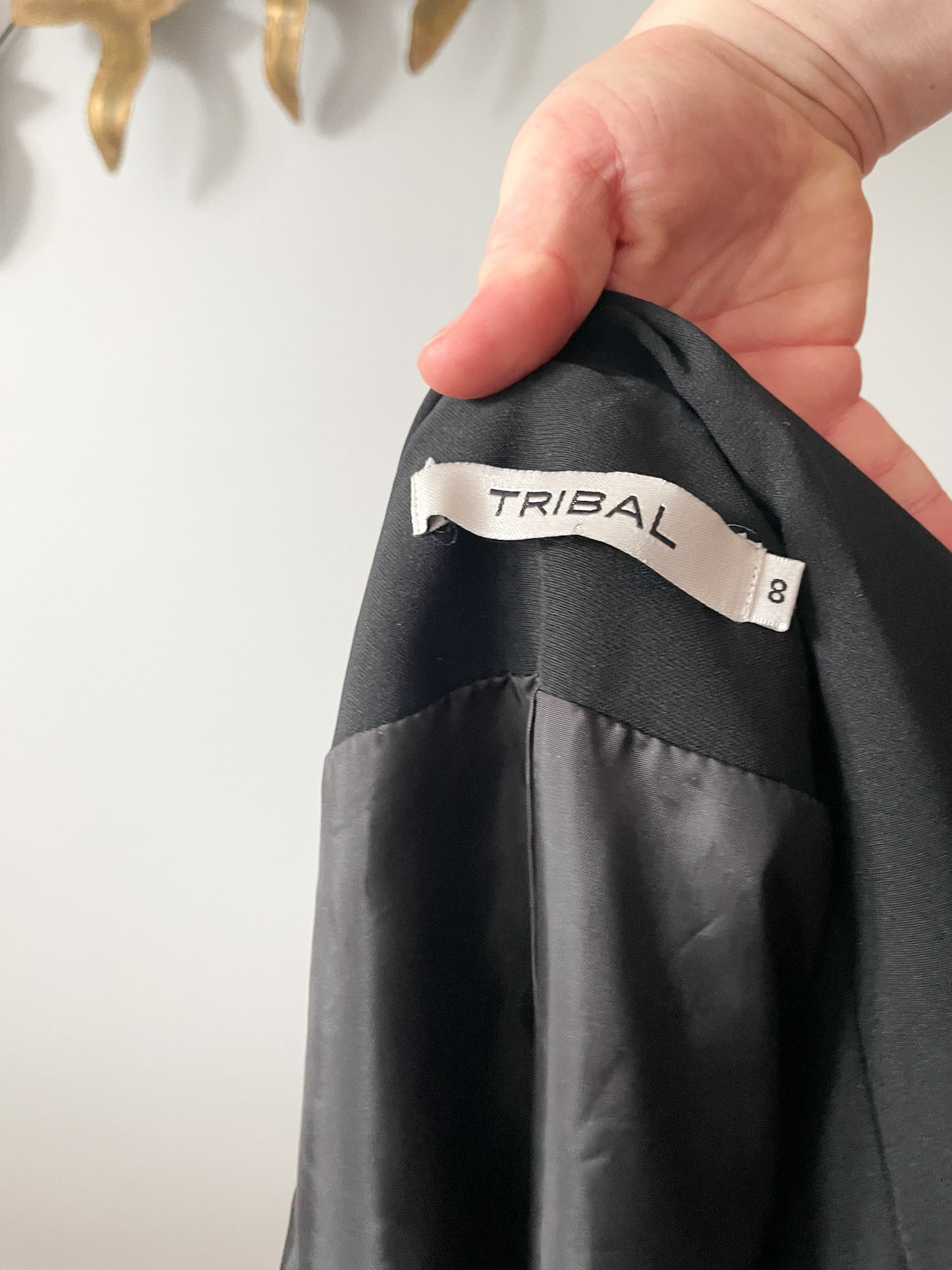 Tribal Black Classic Double Button Long Blazer - Size 8