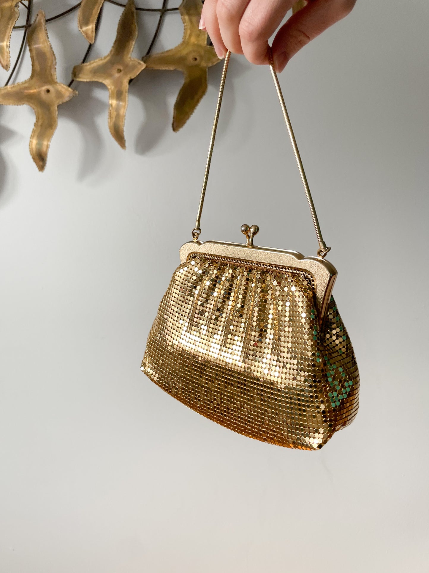 Vintage Du-Val Gold Chainmail Evening Mini Bag