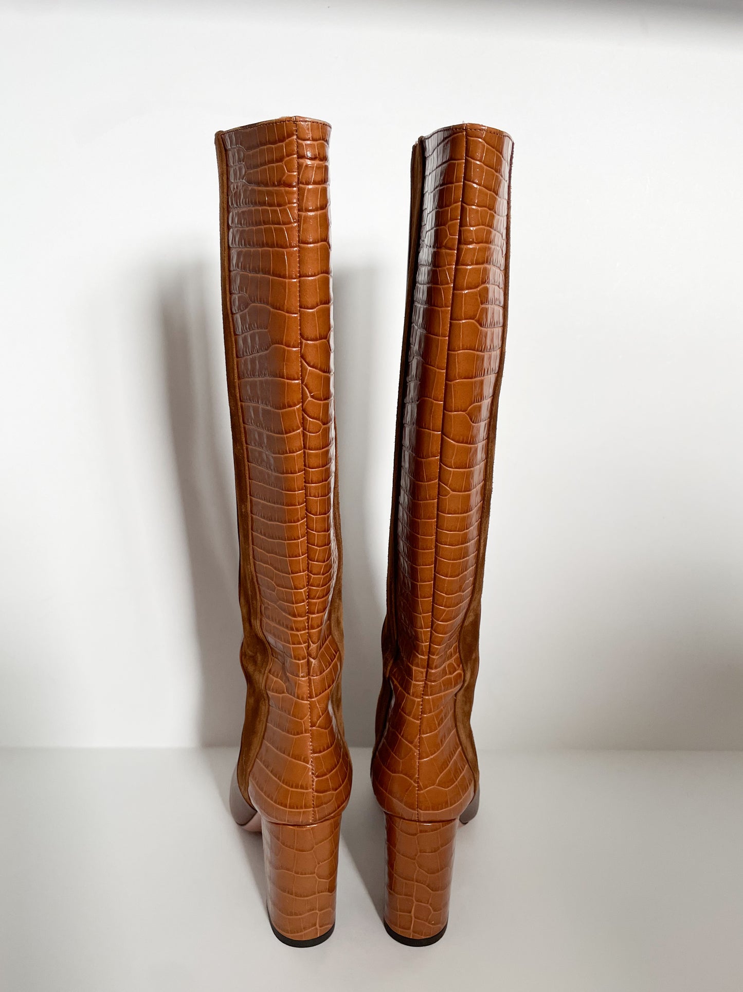 Aquazzura Manzoni Camel Leather Knee-High Boots - Size 35