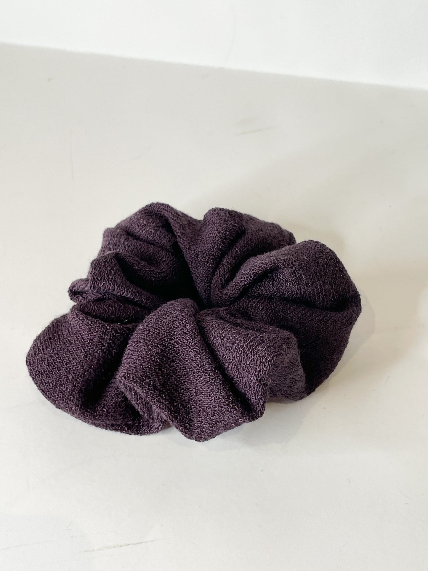 Dark Burgundy Stretch Knit Upcycled Hair Scrunchie