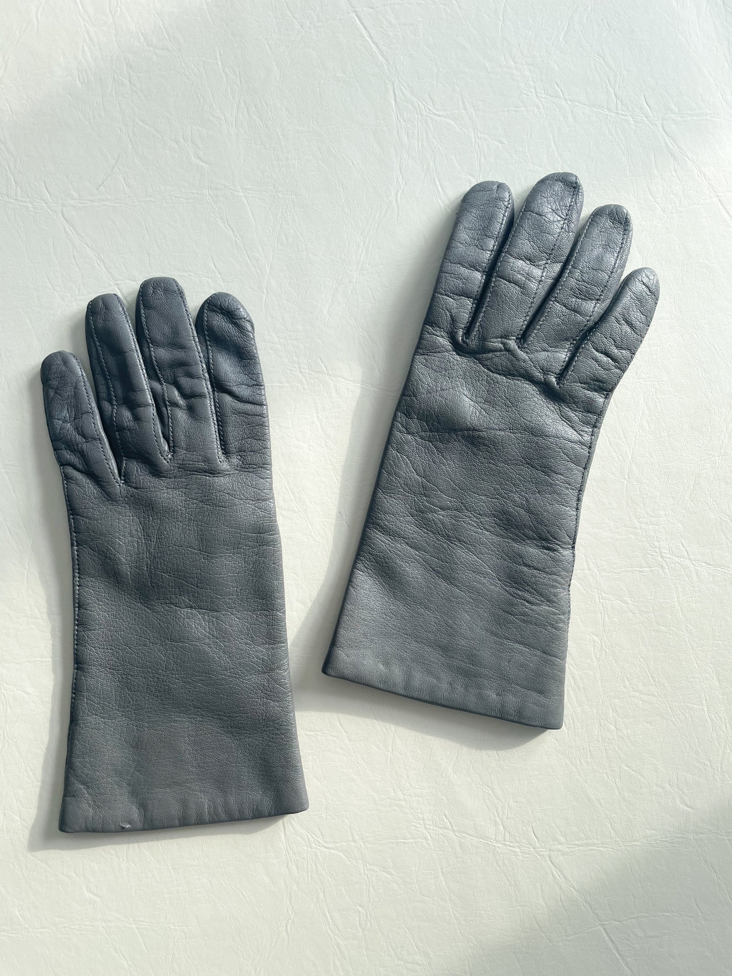 Grey Genuine Leather Gloves