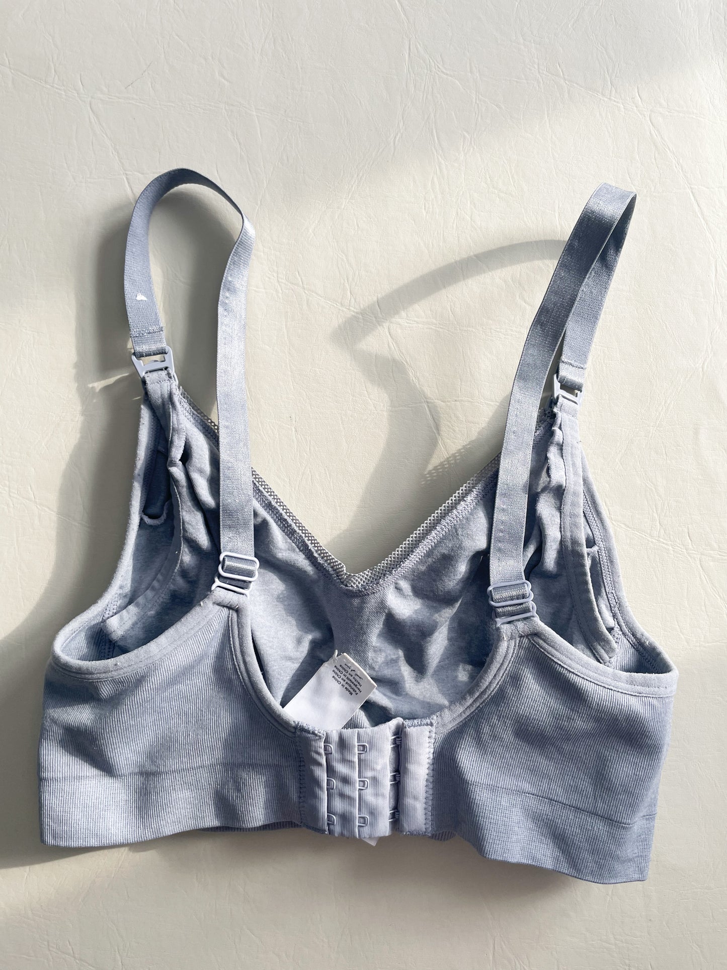 Thyme Maternity Grey Seamless V-Neck Nursing Bra - Small