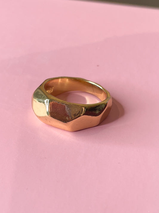 Hammered Gold Ring - Size 8