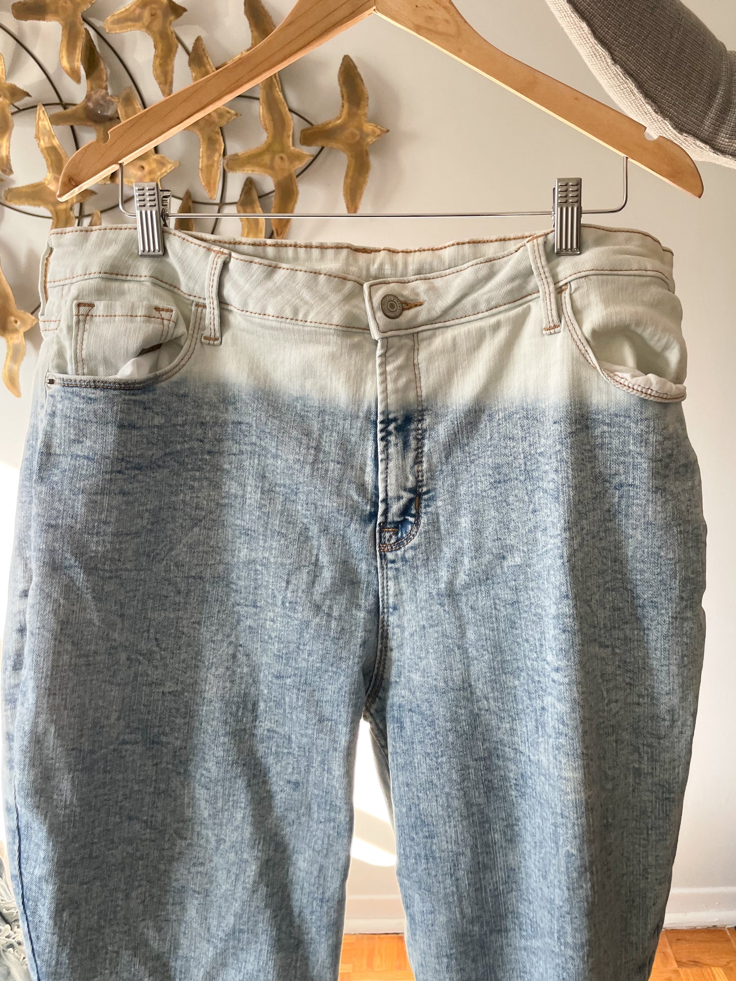 Acid Wash High Rise Skinny Jeans - Size 18
