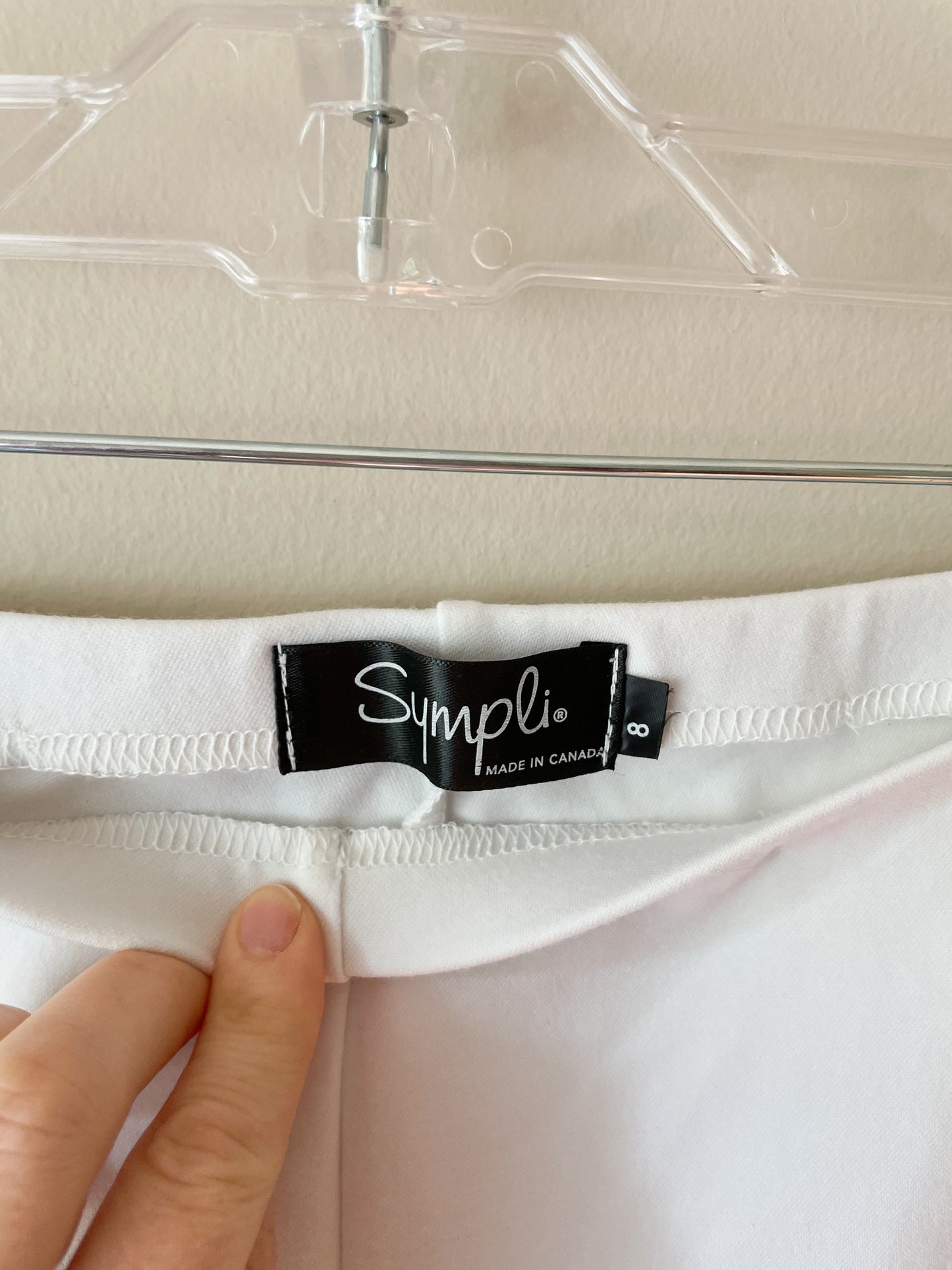 Sympli White Lux Ponte Stretch Tencel Ankle Pants - Size 8