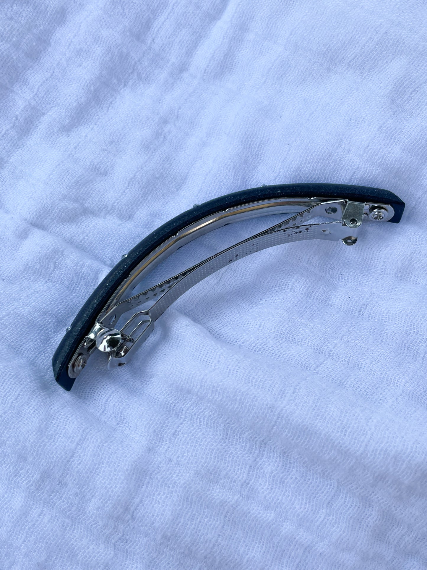 Black Sparkle Rhinestone Hair Barrette – Sleek & Elegant