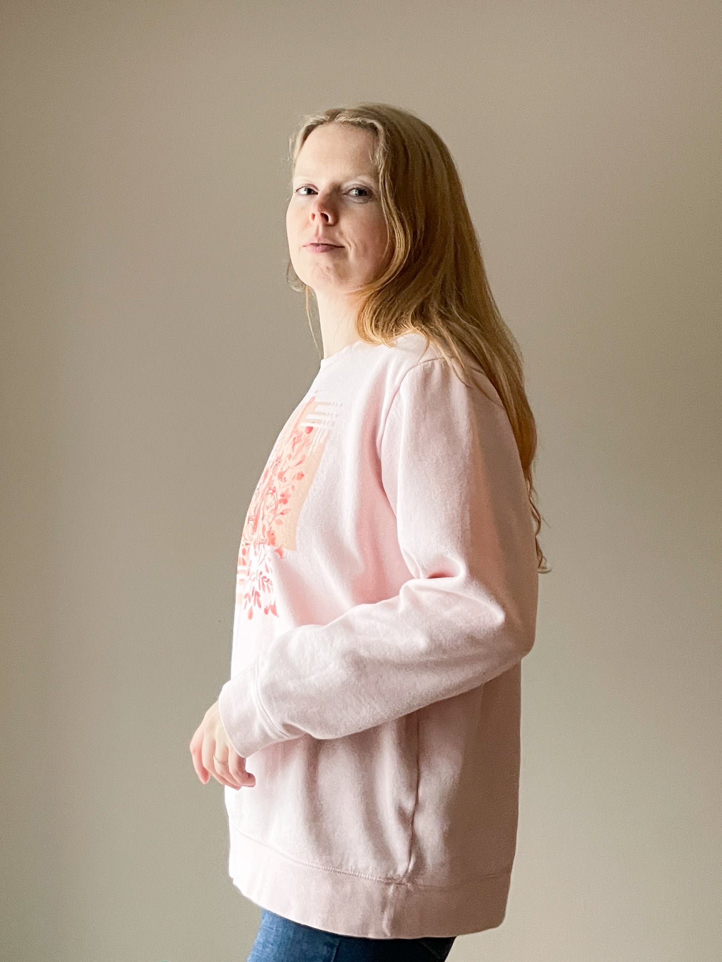 Northern Reflections Pink Bicycle Graphic Sweatshirt – Fleece Lined - Size M/L