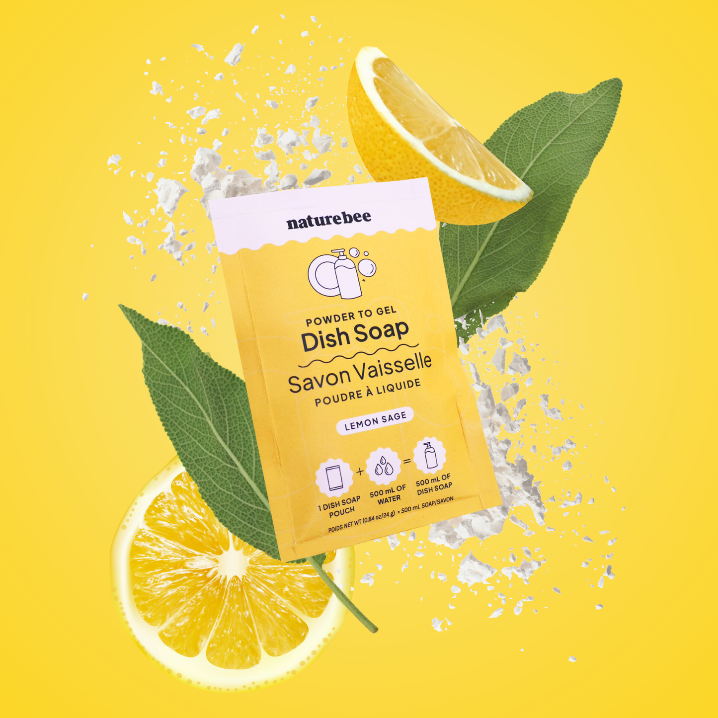 Lemon Sage Dish Soap - Powder to Gel