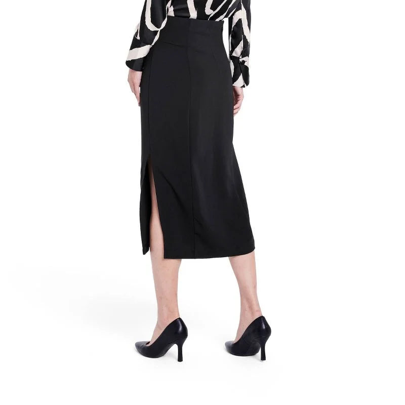 Sergio Hudson Black Pencil Skirt with Slit - 3XL